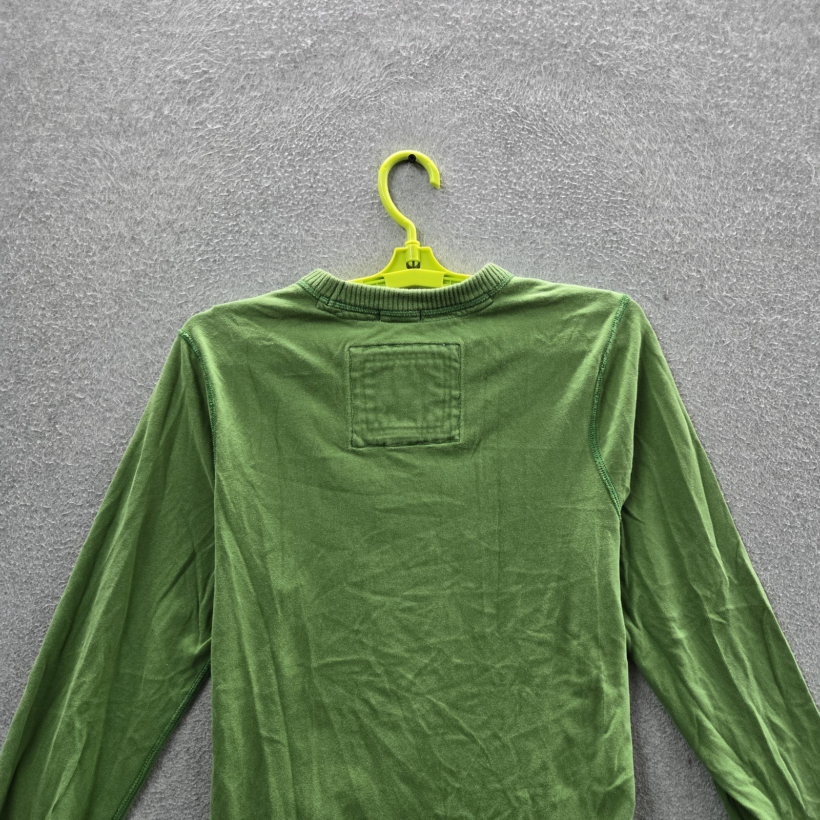 Abercrombie & Fitch Men Shirt S Green Embroidered Y2K Muscle Logo Long Sleeve