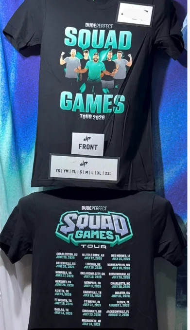 Dude Perfect Squad Games Tour 2026 Live Show Fan T-Shirt