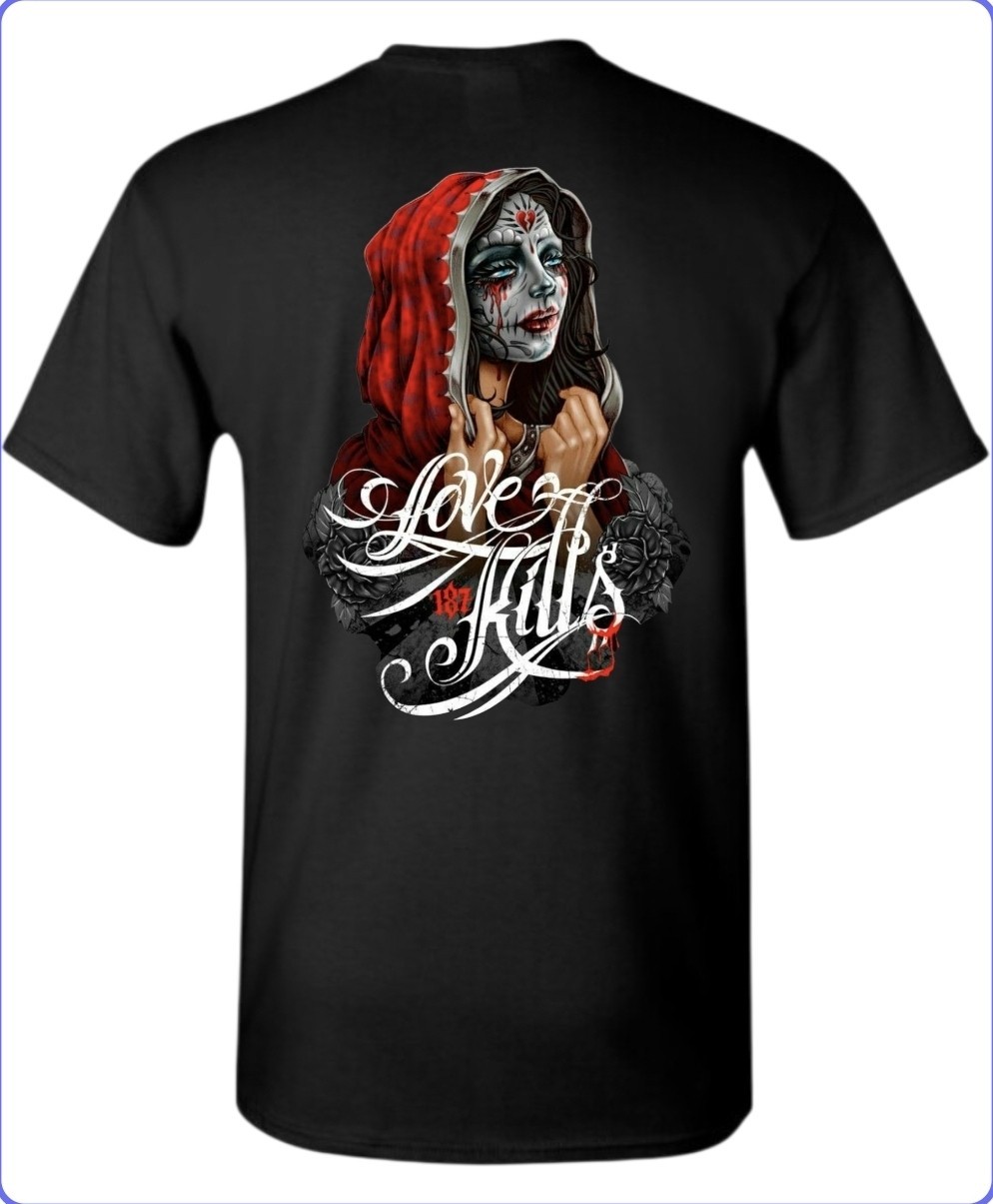 Love Kills Men’s T-Shirt Small To 3X-Large