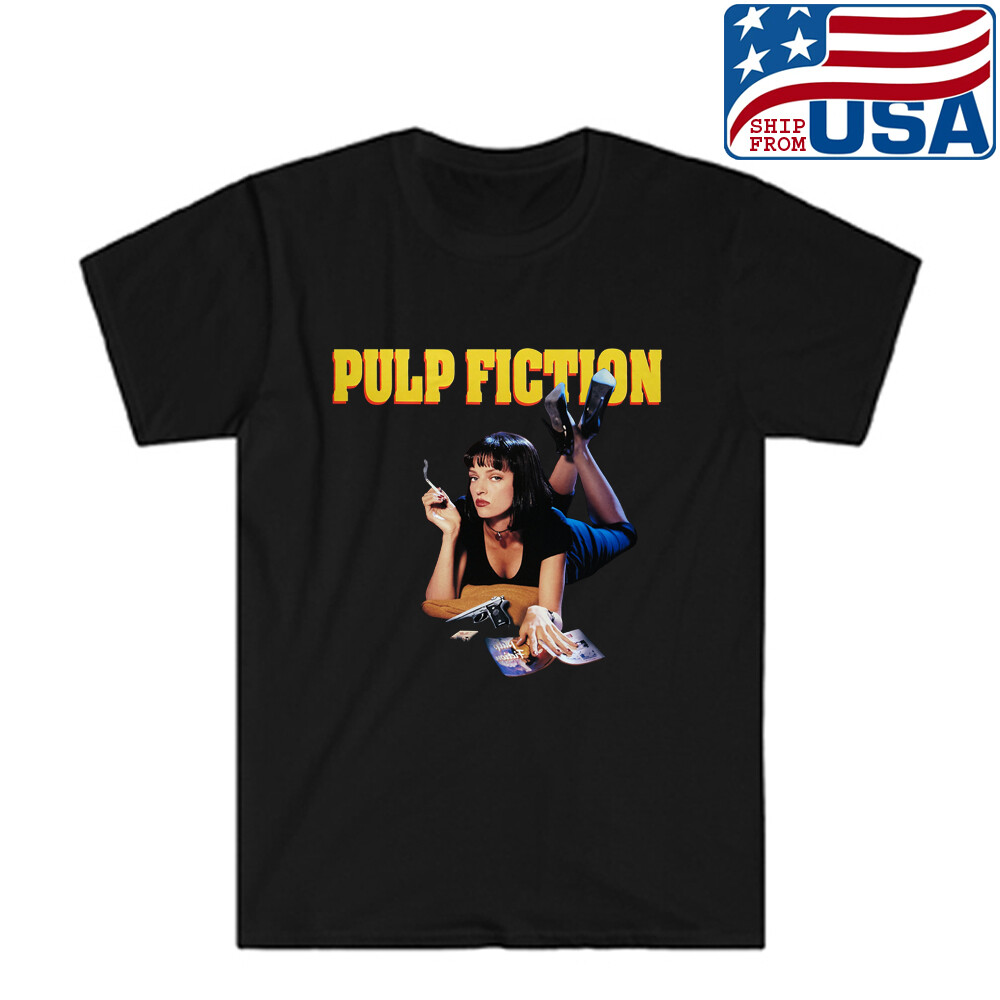 Pulp Fiction Movie Men’s Black T-shirt Size S to 5XL