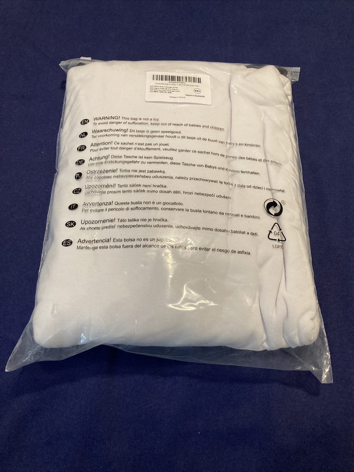 Comfneat Men’s 3-Pack Undershirts Cotton Spandex StretchyWhite gray and black