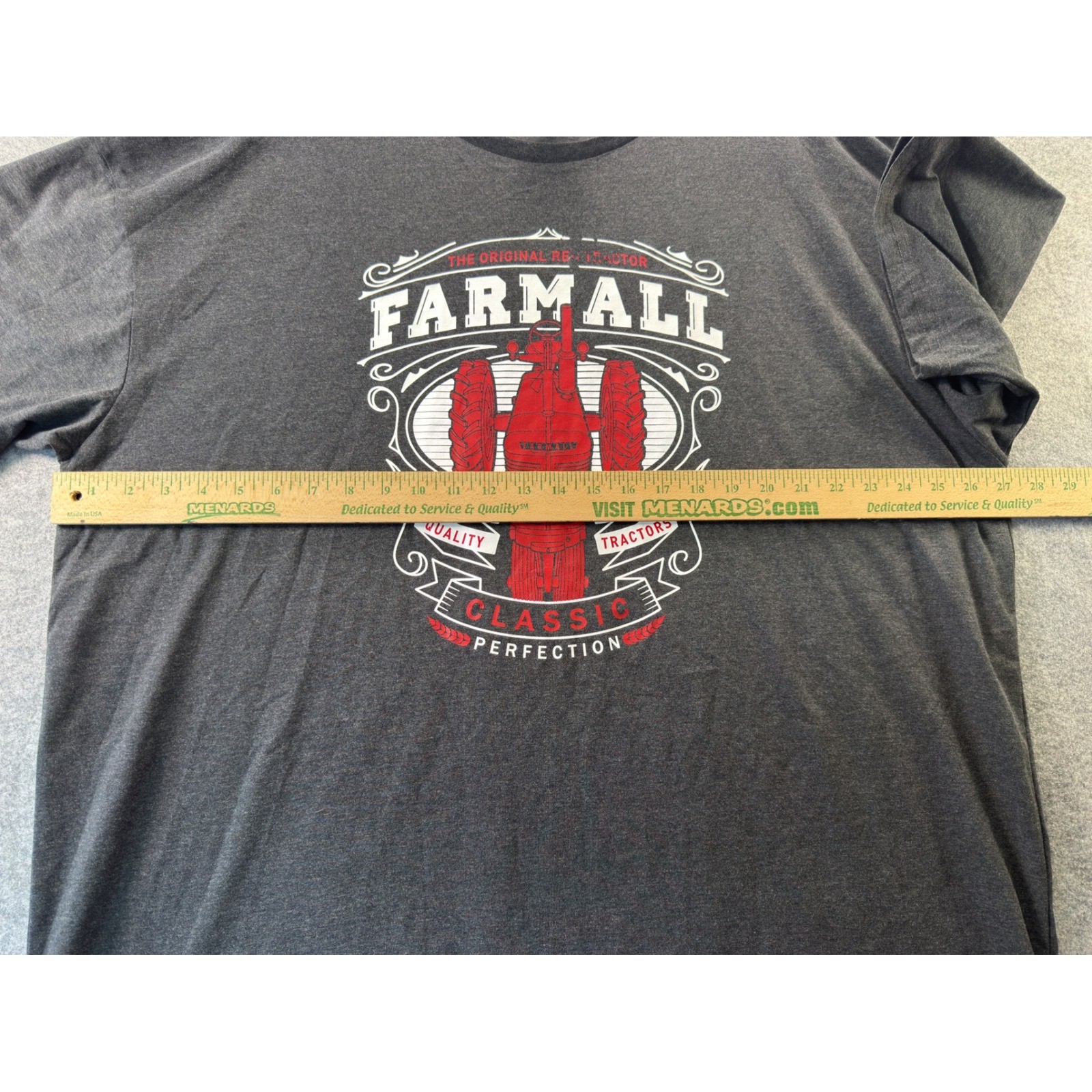 Case IH Farmall Tractor T-Shirt Mens 3XL Tall Gray Graphic Short Sleeve Tee