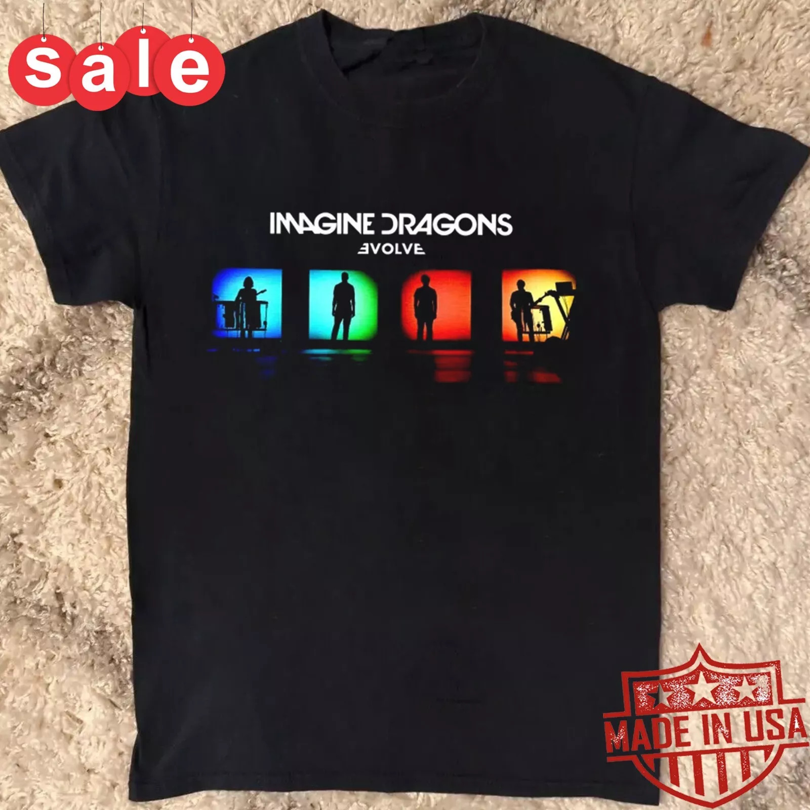 New Imagine Dragons Evolve Tour Black T Shirt Full Size S-5XL