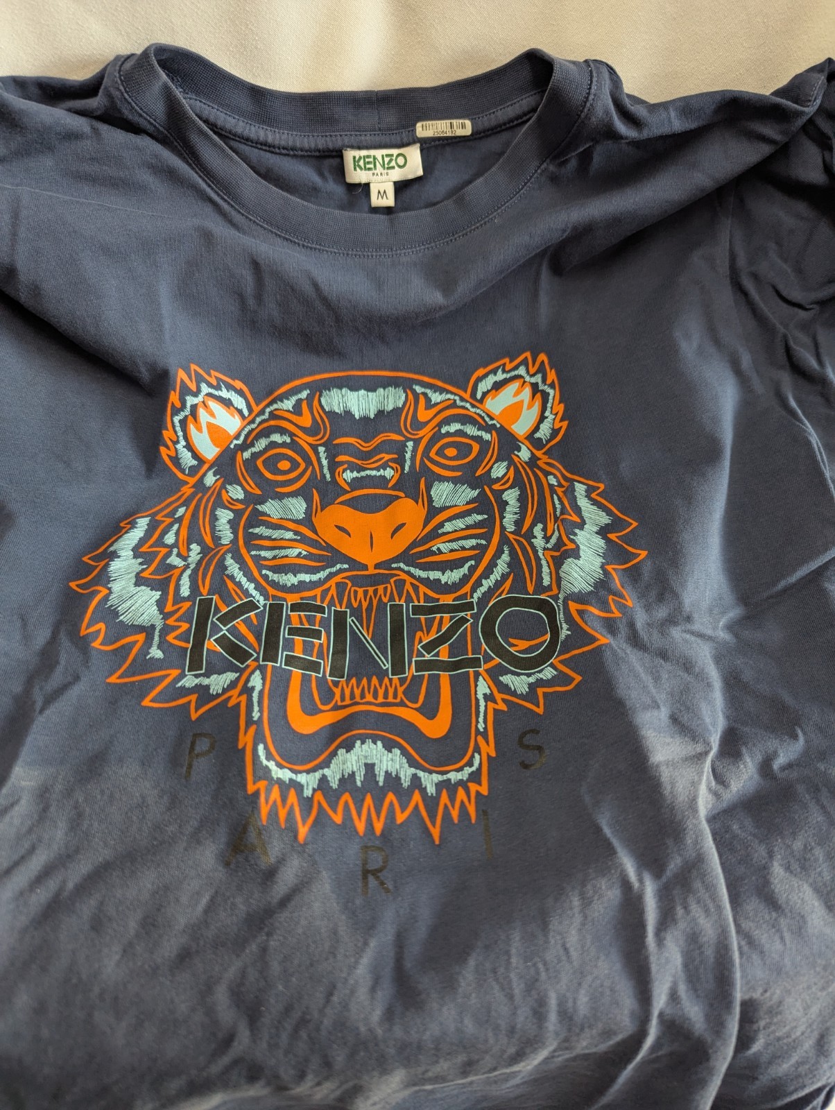 Kenzo Men’s Tiger Print T-Shirt In Dark Blue /Multi Size M Used