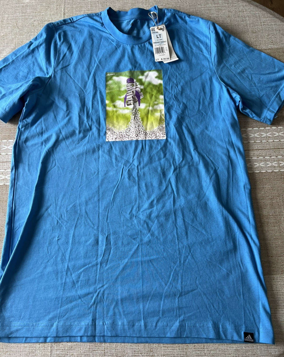 Adidas Men’s Blue “Boost Rocket” Graphic T-Shirt Size LT Large Tall NWT