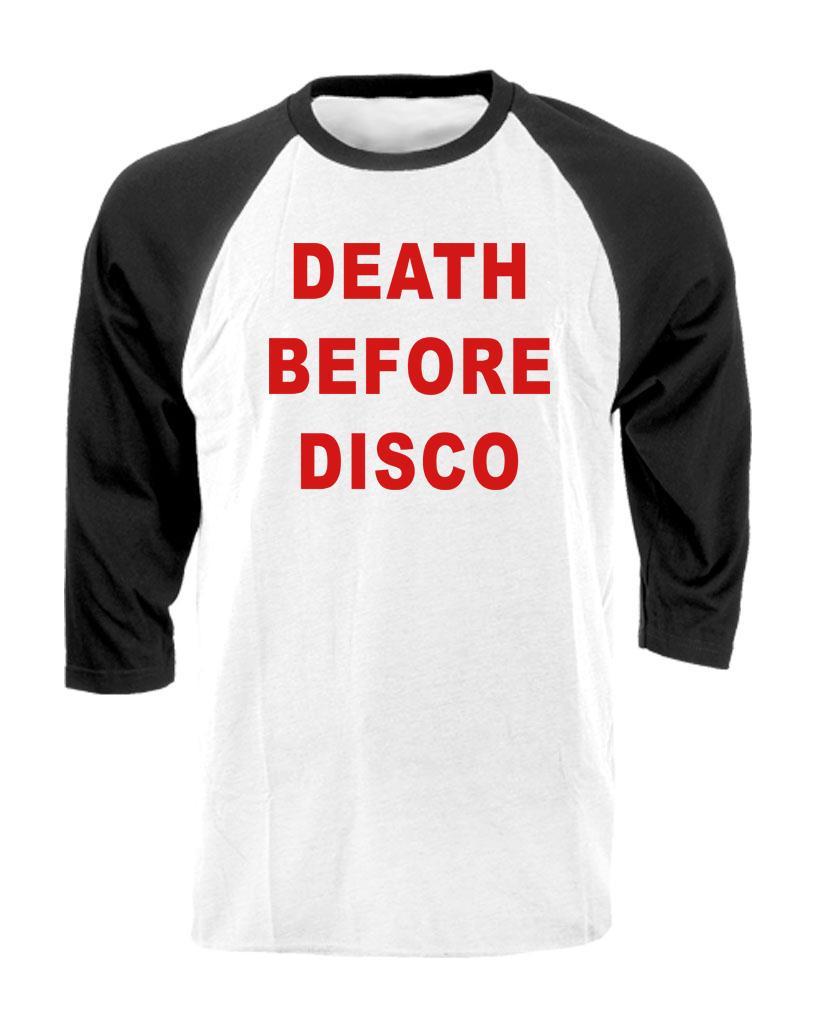 DEATH BEFORE DISCO – Unisex Cotton 3/4 Sleeve Raglan T-Shirt