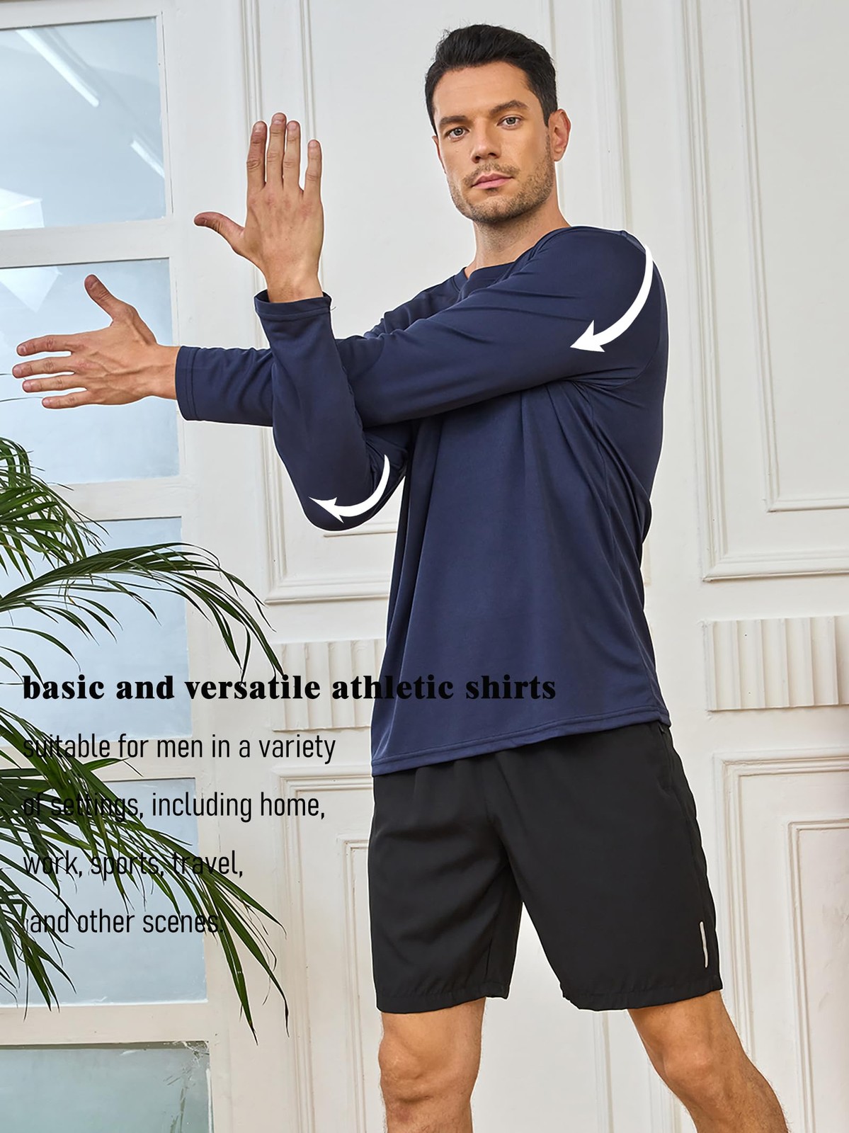5 Pack Mens Long Sleeve Shirts Quick Dry Moisture Wicking Athletic Running Gy…