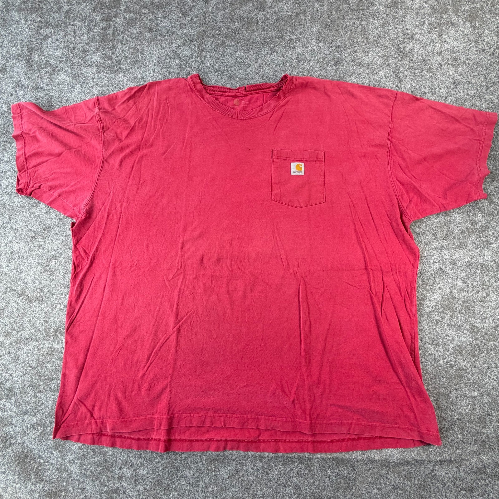 Carhartt Iconic K87 Pocket T Shirt Mens 4XL Red Cotton Short Sleeve Loose Fit