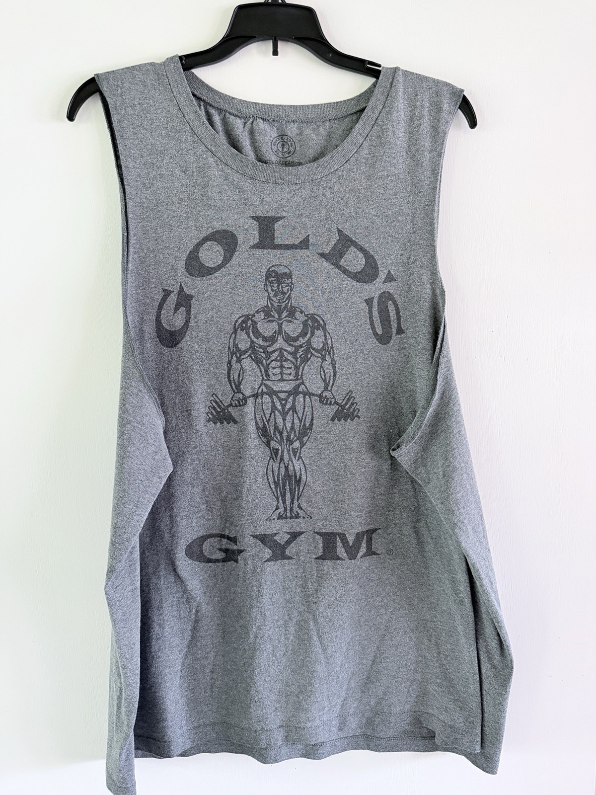 Gold’s Gym Mens Muscle Bodybuilding T Shirt Sleeveless Gray XL RARE