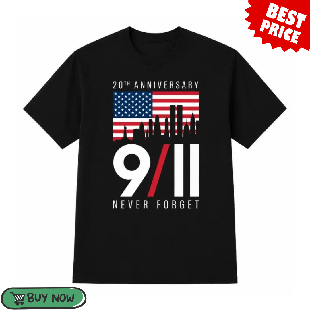 9/11 Never Forget Shirt Patriotic USA Memorial Graphic Tee Size S-5XL