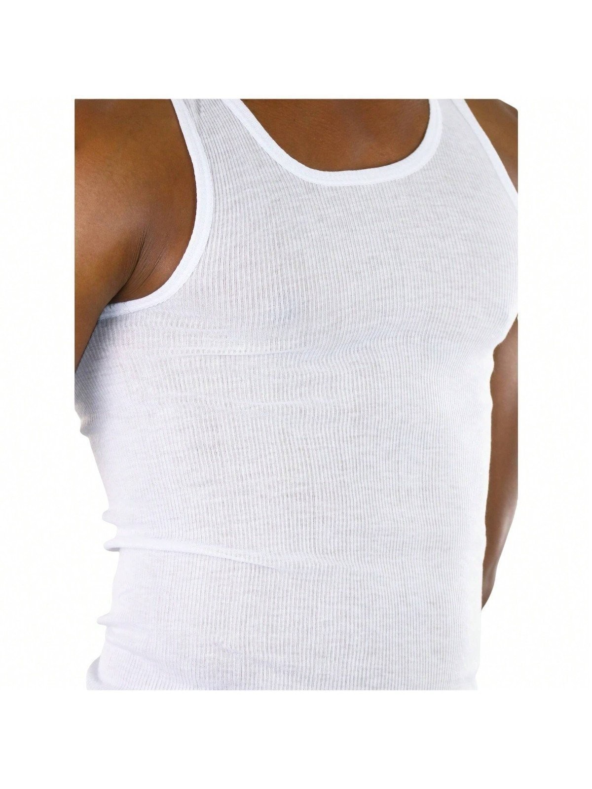 ToBeInStyle Men’s Slim Fit Shallow Scoop Neck Sleeveless A-Shirts