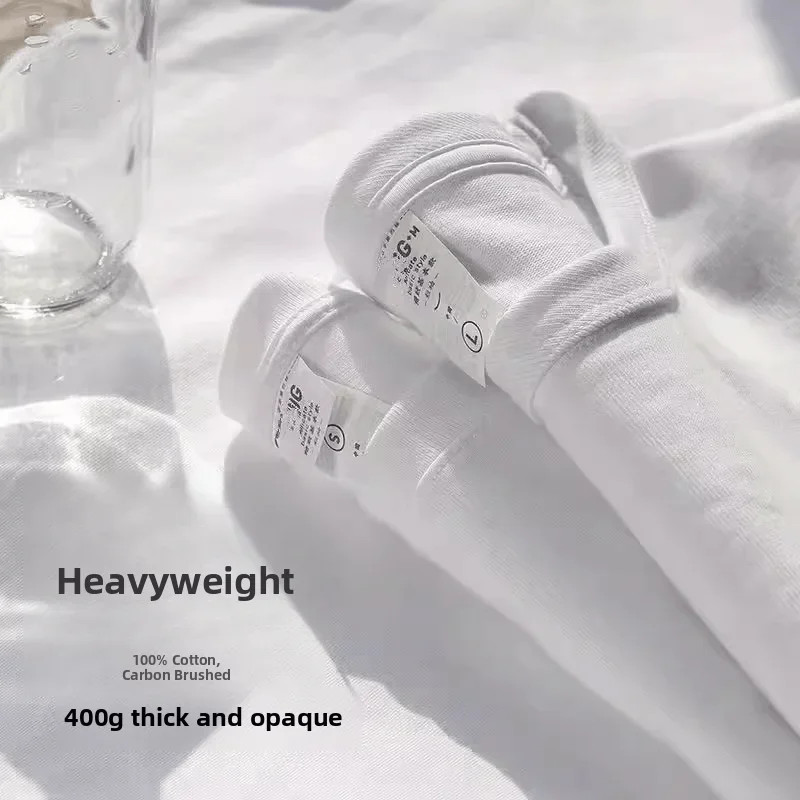Unisex Heavyweight Pure Cotton Shirt Summer Loose Fit Breathable Casual Tee Gift