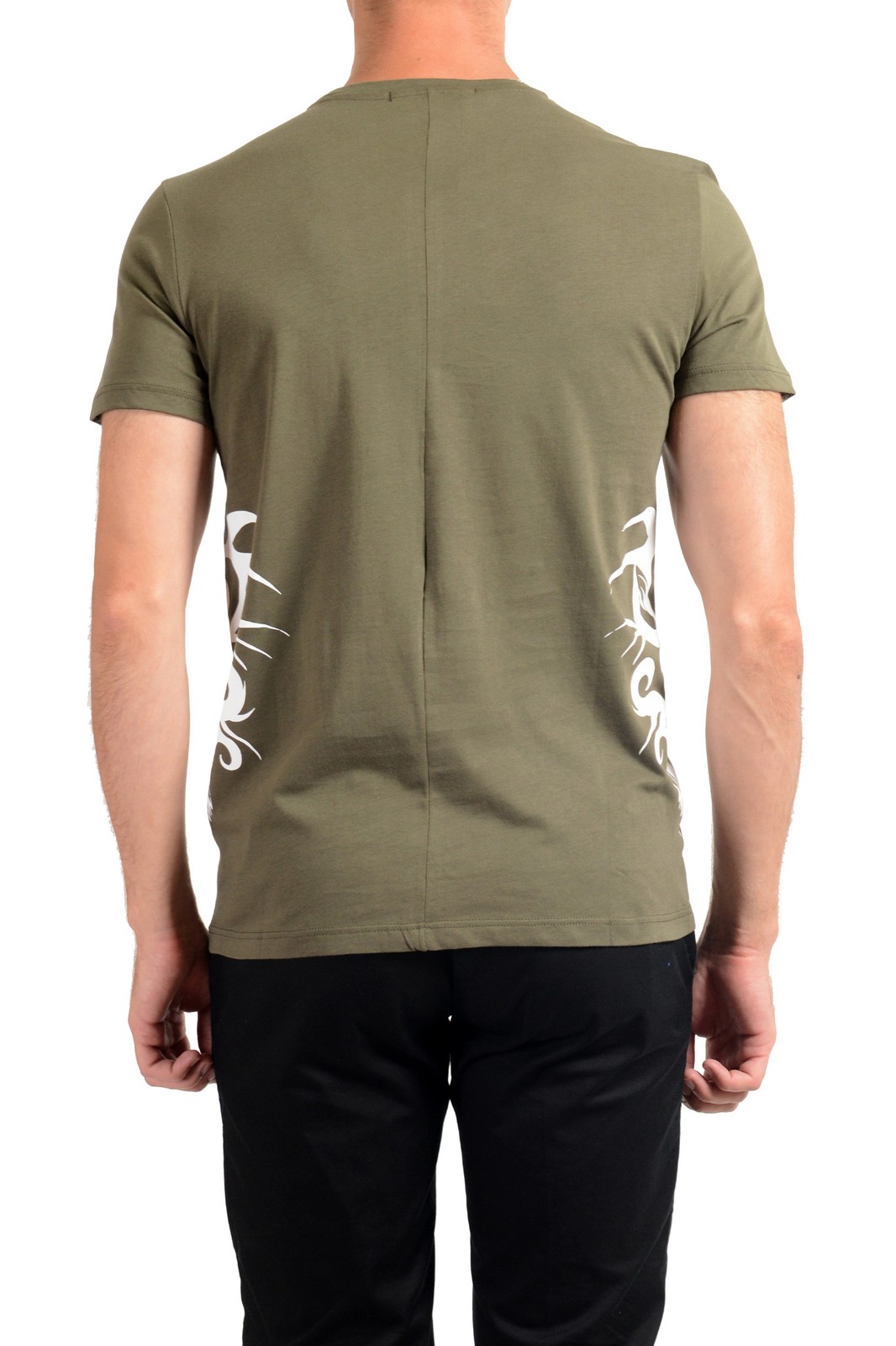 Roberto Cavalli Men’s Olive Green Crewneck T-Shirt US 2XL IT 56