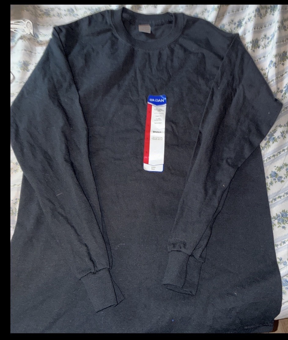 Gildan 100% Cotton Pre-Shrunk Adult T-Shirts Long Sleeve – BLACK