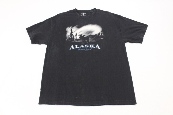VTG Del Sol Alaska Northern Lights T-Shirt Adult XL Black