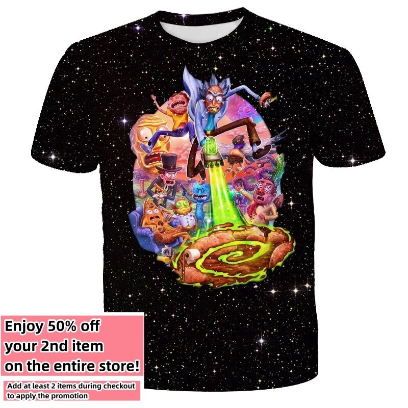 Funny Rick & Morty T-Shirt Double-Sided Unisex Adult Size Large Medium Small