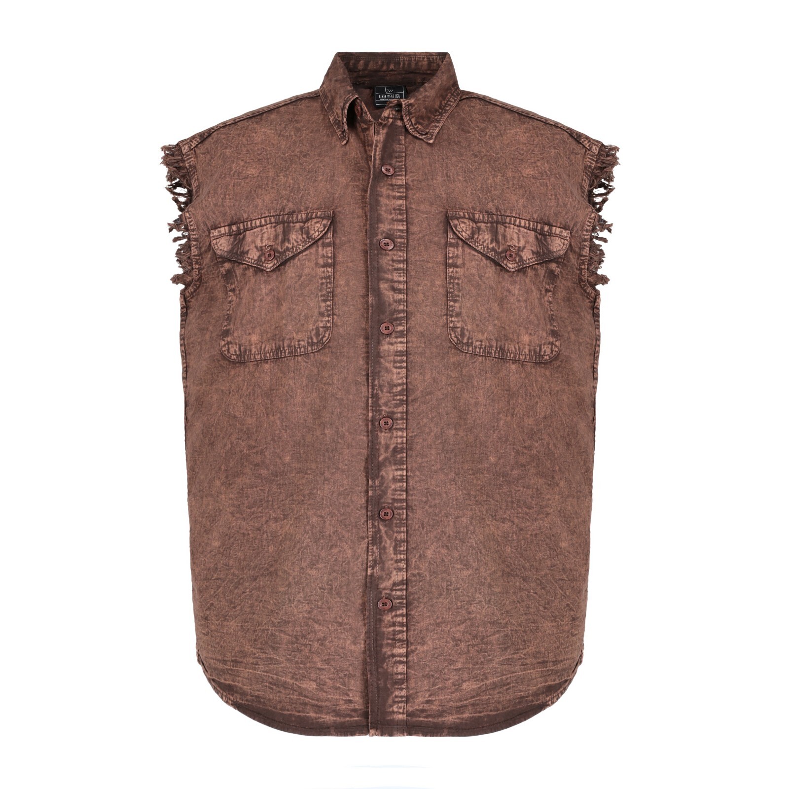 BUTTON-DOWN SLEEVELESS DENIM SHIRTS FOR MEN – 100% COTTON