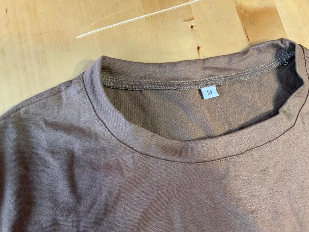 brown size medium short sleeve shirt polyester cotton spandex