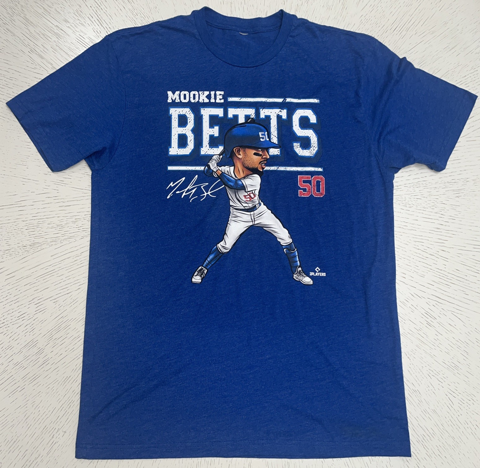 MLB Players T Shirt Men’s Medium Blue Mookie Betts 50 Graphic Print Casual