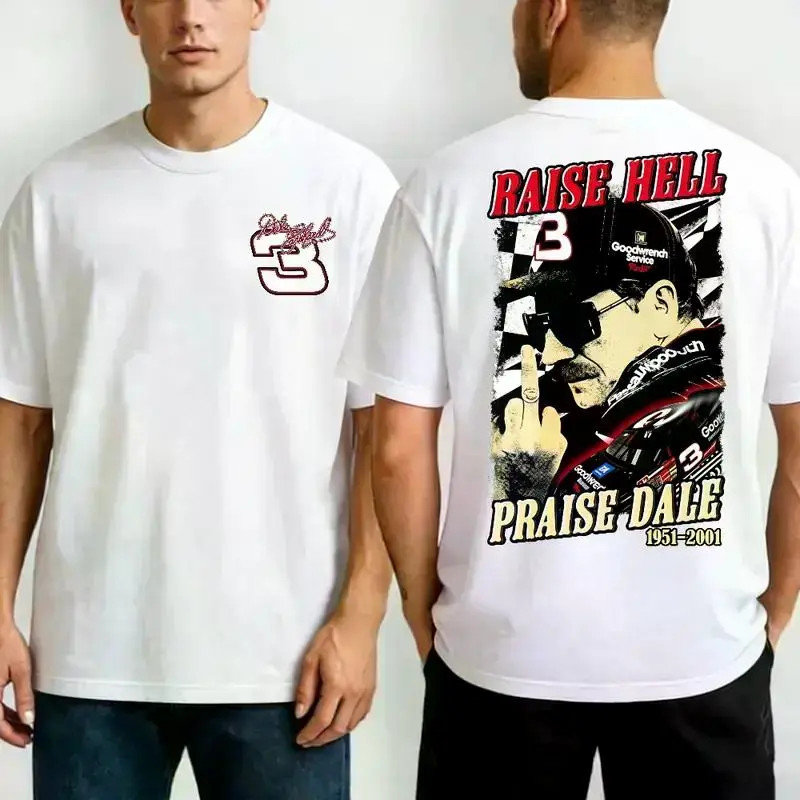 Vintage Racing Legend Inspired T-shirt, “Raise Hell Praise Dale” 1951-2001 Doubl
