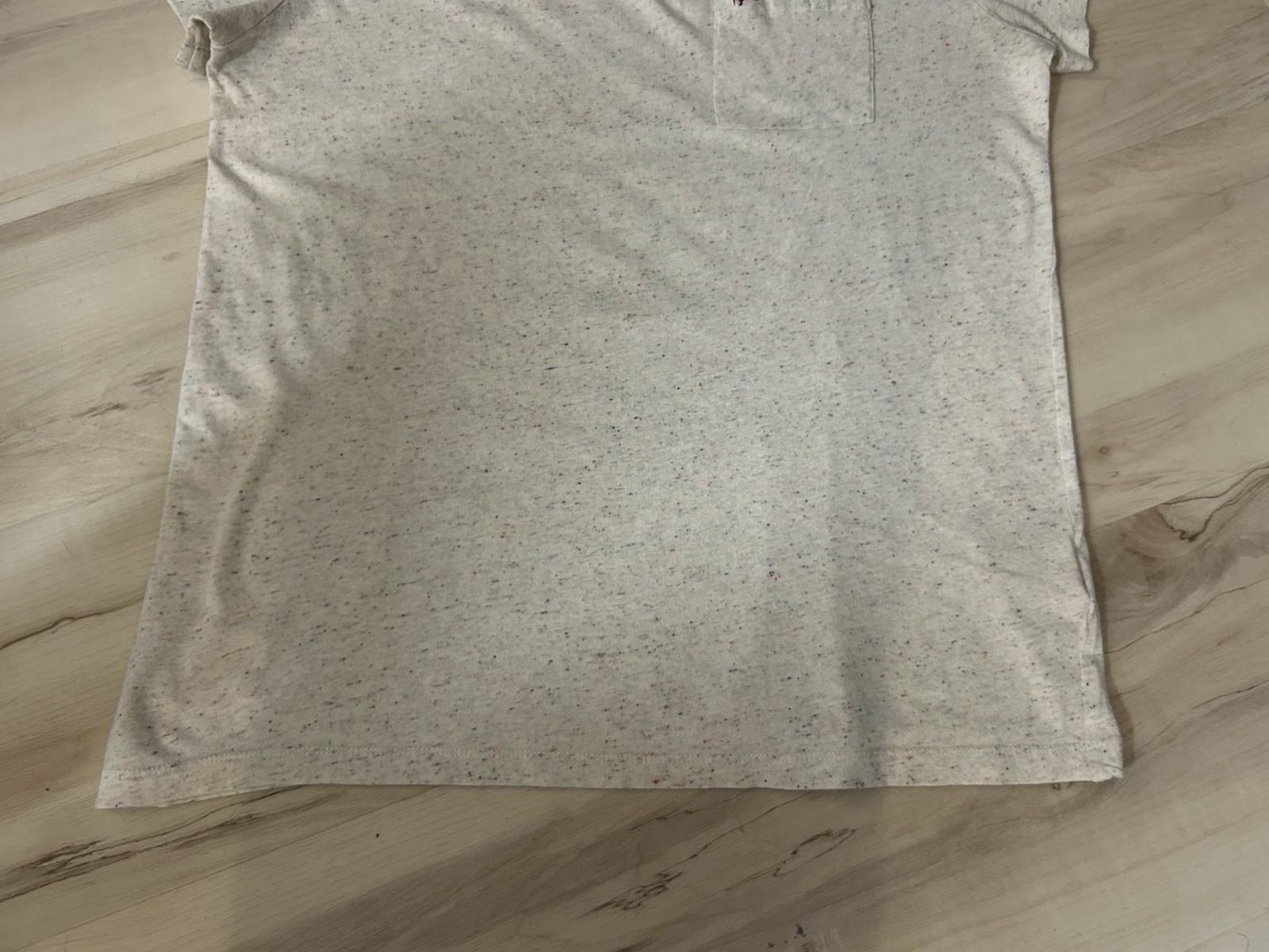 Jack Wills Men’s Large Slim Fit Pocket T-Shirt White Speckled Crew Neck Pocket