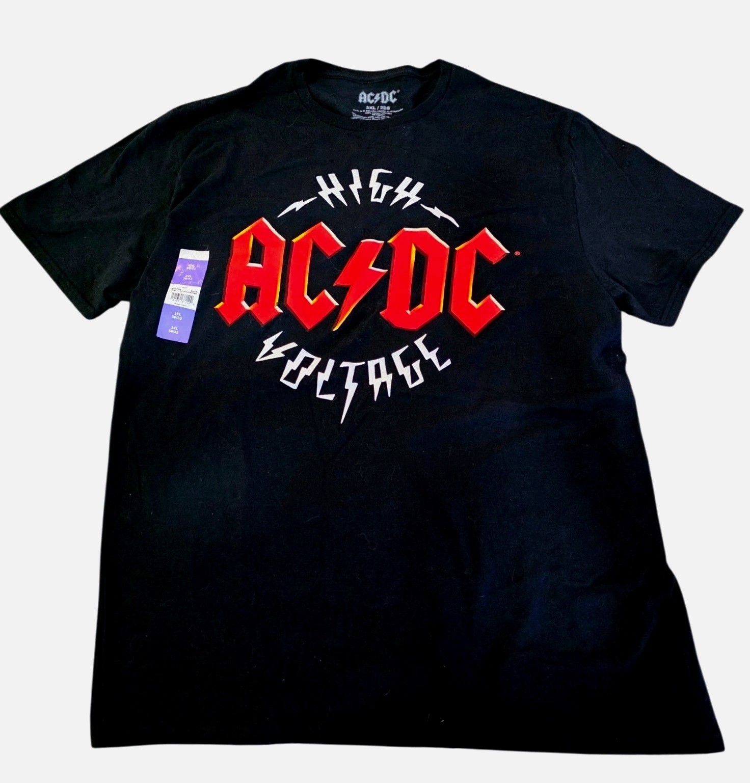 AC/DC Mens 2xl Shirt New High Voltage Black Rock Band Heavy Metal Short Sleeve