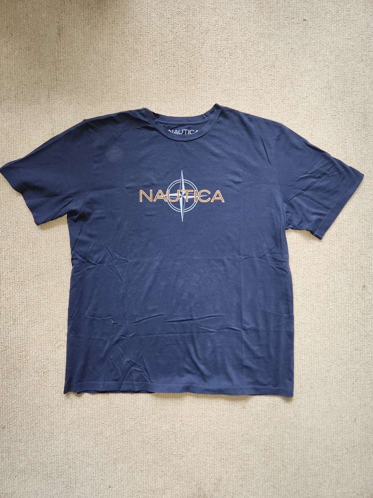 Lot Of 2 Nautica TShirts XXL Made In USA Navy Blue Red Logo Cotton Sport Boating