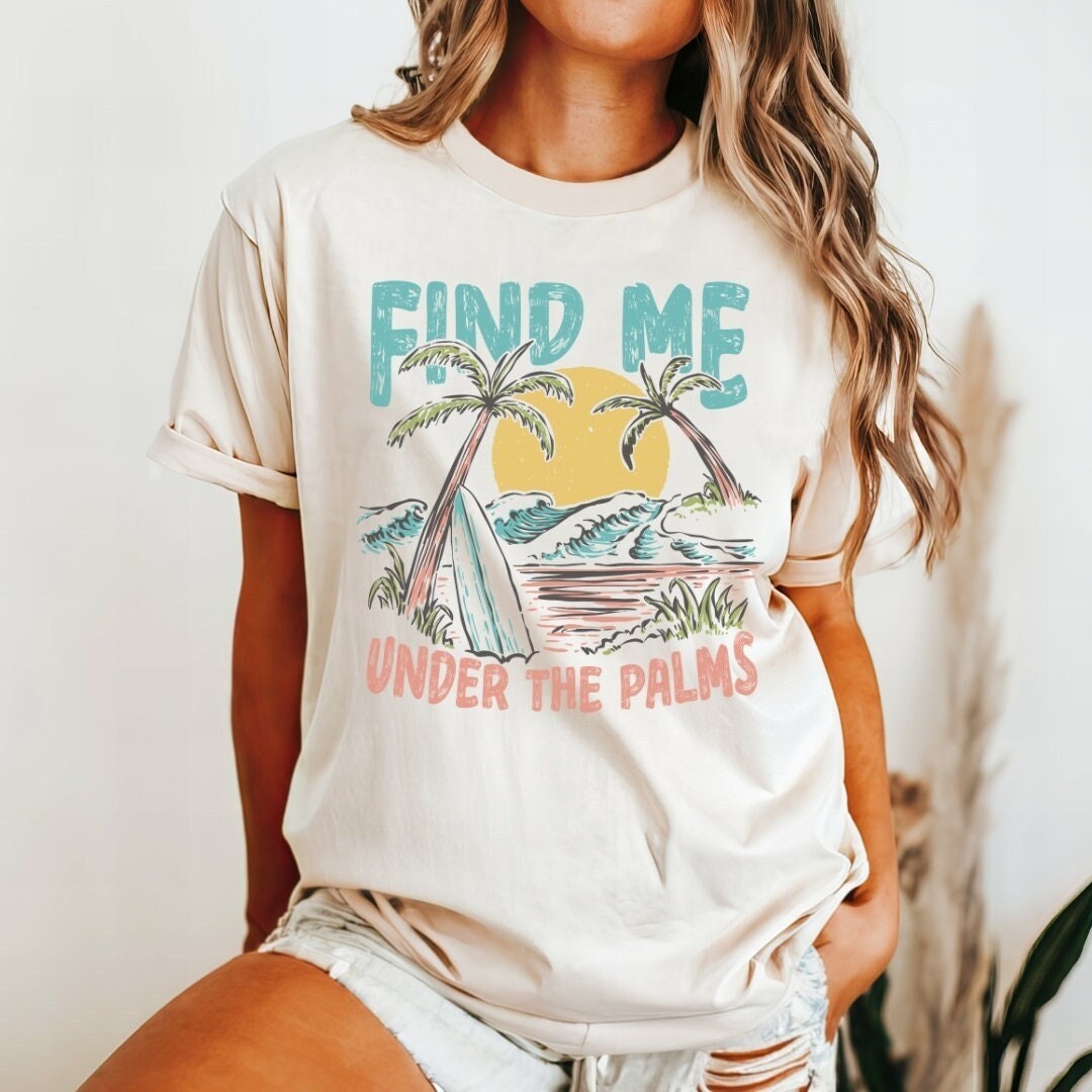 Beach Summer Tropical T-shirt Comfort Colors Beachwear Summer Gift Vintage