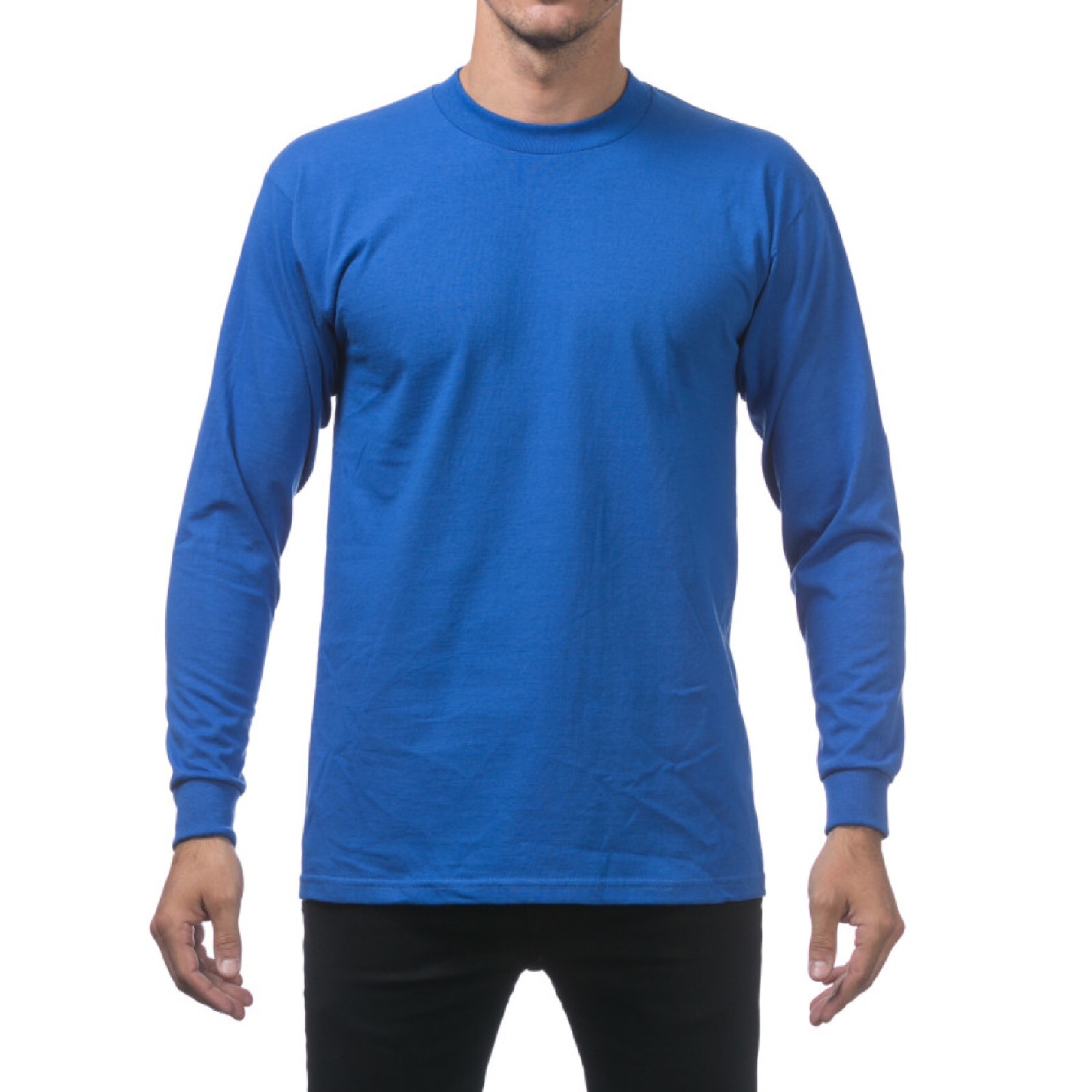 3 PACK PROCLUB MENS HEAVYWEIGHT LONG SLEEVE T SHIRTS PRO CLUB CASUAL COTTON TEE