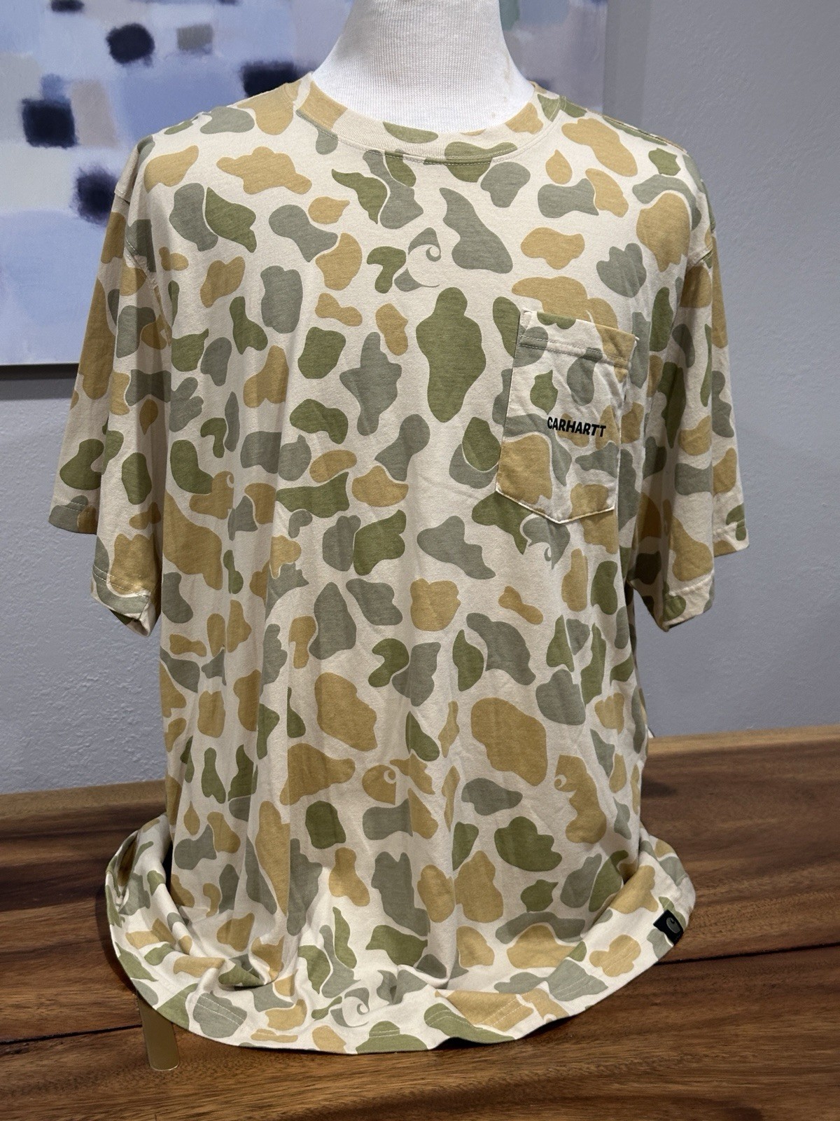 Carhartt Relaxed Fit Men’s 2XL Beach Sigature Camo Pocket Cotton T-Shirt