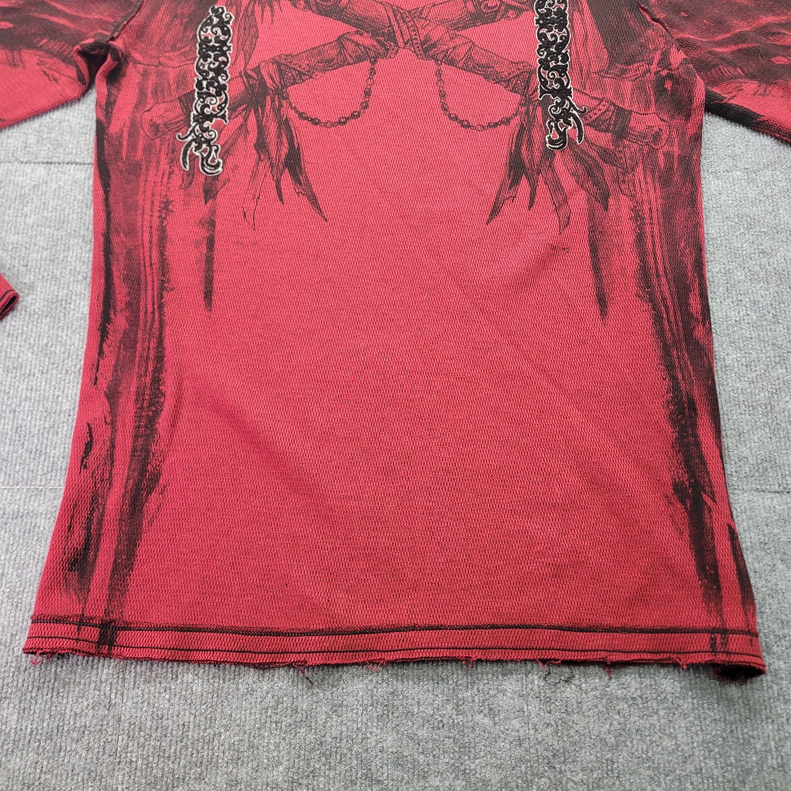 Y2K Affliction Men’s Reversible Thermal Shirt Indian Chief Size 2XL Grunge