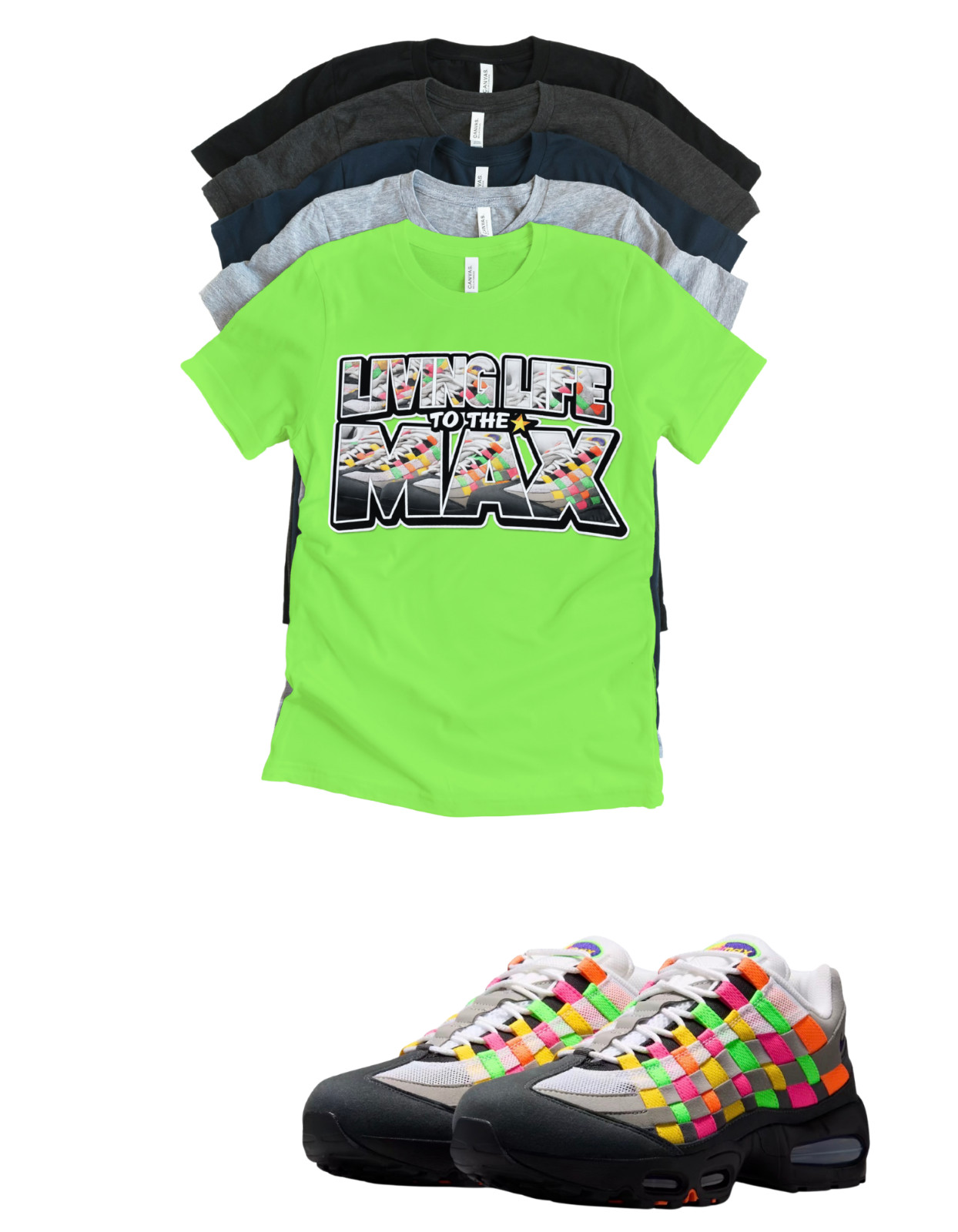 OG Shirt To Match Max 95 Living Life Woven Multi-Colored Tee Sneaker