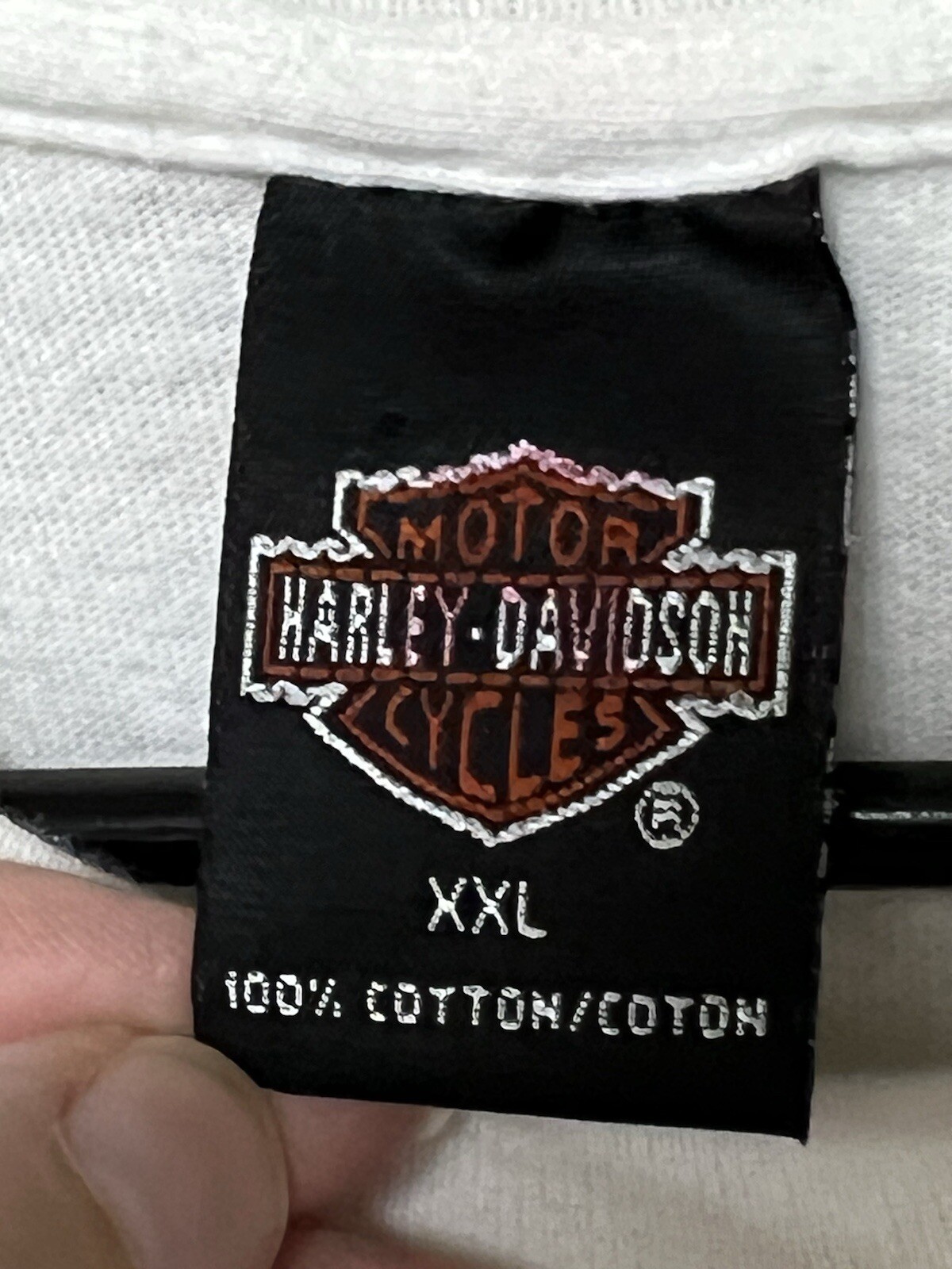 VTG 1998 Harley Davidson Eagle Face Eye Bakersfield, CA Sz XXL White T-Shirt See