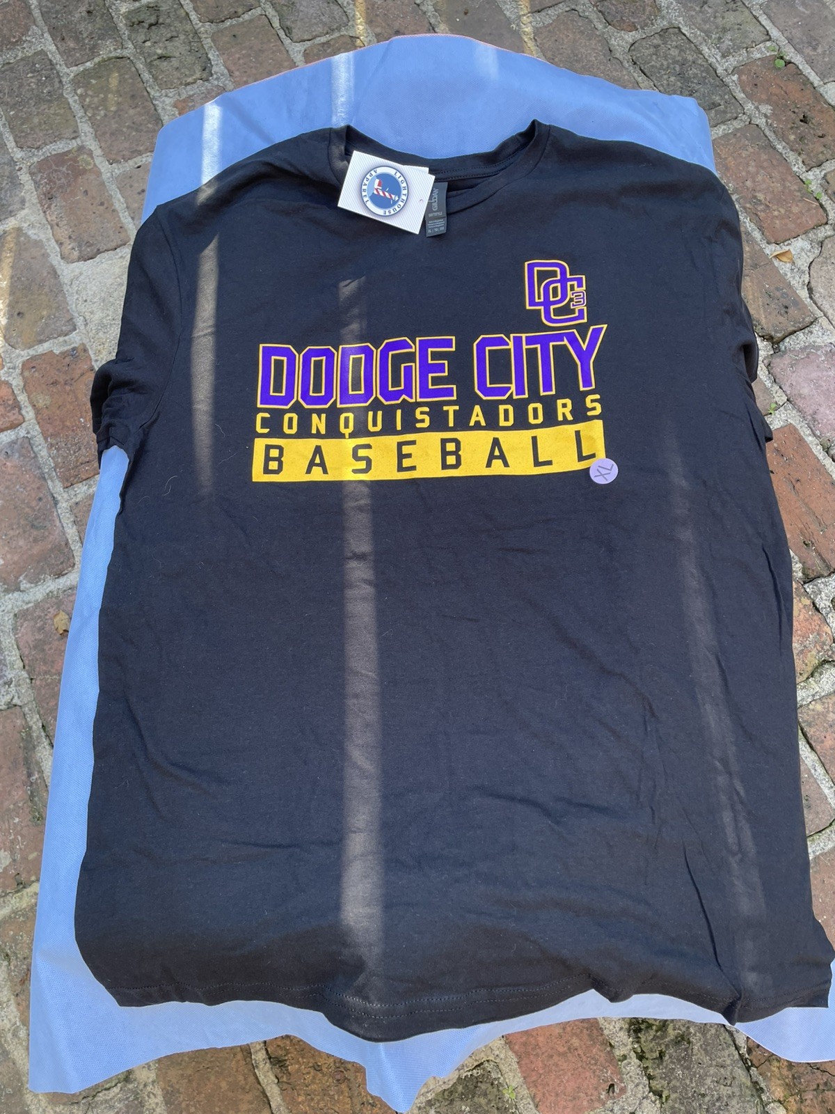 Dodge City Community College Conquistadors Baseball Tee Shirt -NWT Black XL DC3