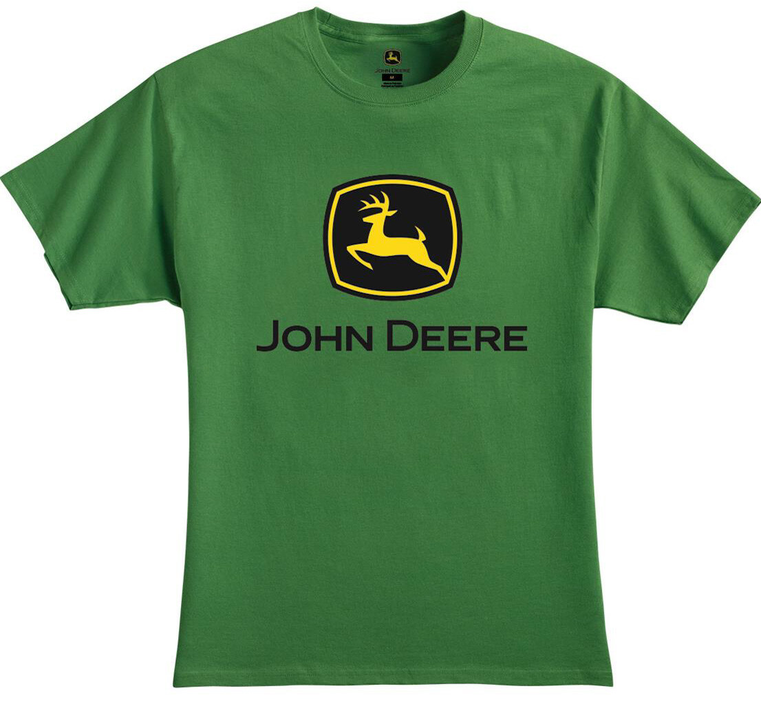 NEW John Deere Green T-Shirt Black and Yellow Logo Sizes S M L XL 2X 3X
