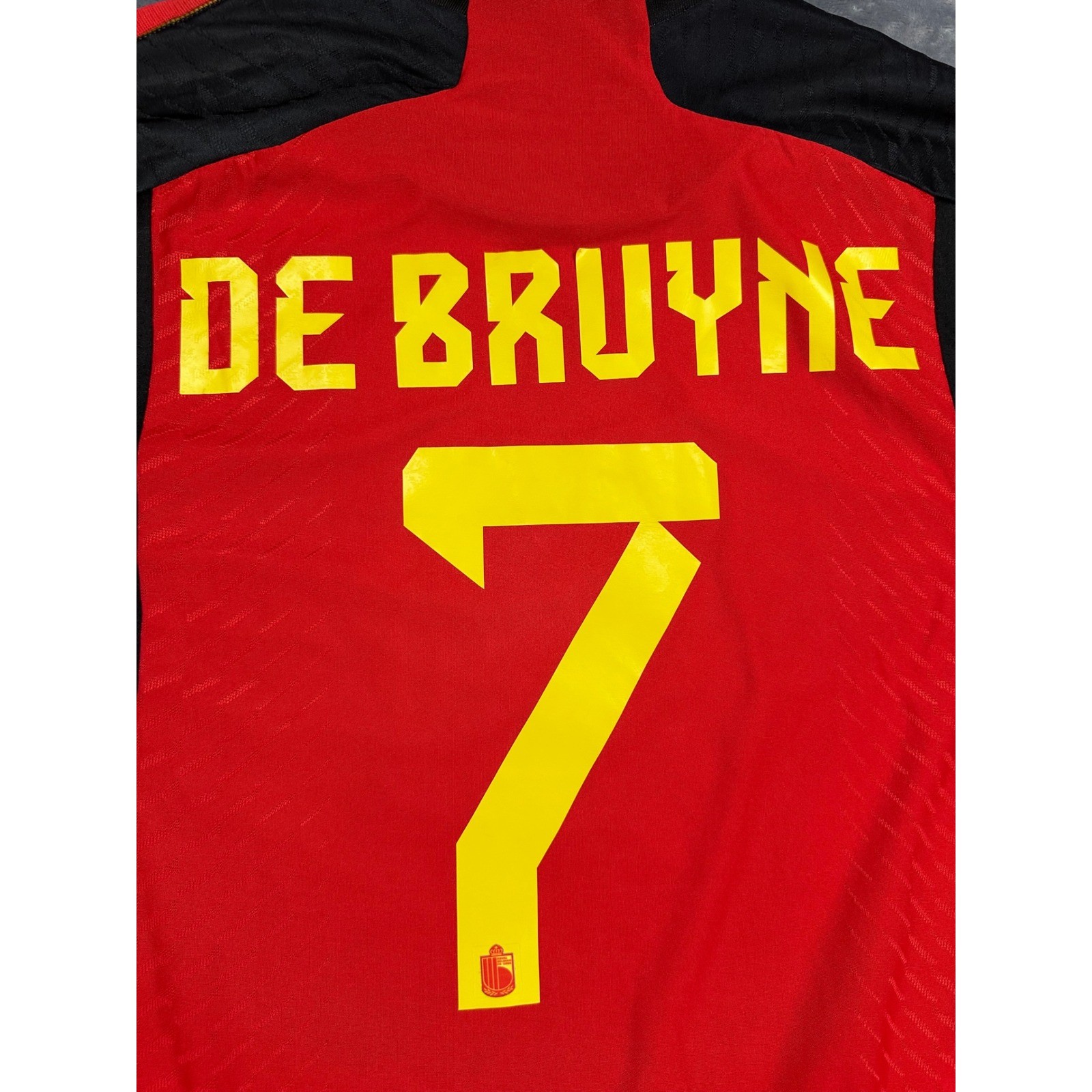 Adidas Belgium 2022 Home Authentic Jersey De Bruyne 7 Mens Small Red Soccer