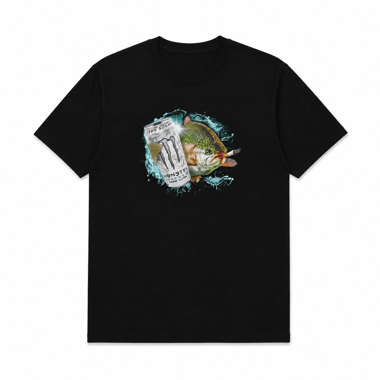Funny Fish Smoking Bass Fishing Graphic White Unisex T-Shirt