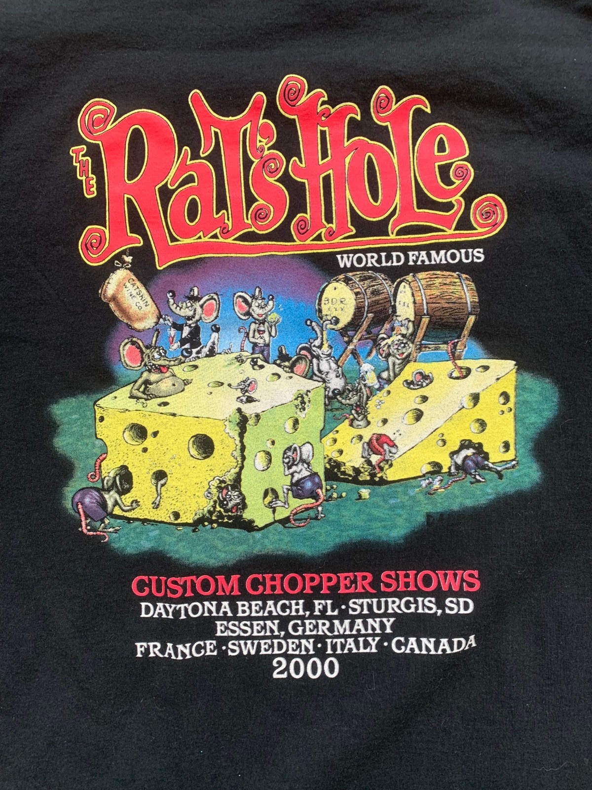 Sturgis Shirt Men 2X Rats Hole 2000 Cotton Wolf Wild Motorcycle Custom Chopper