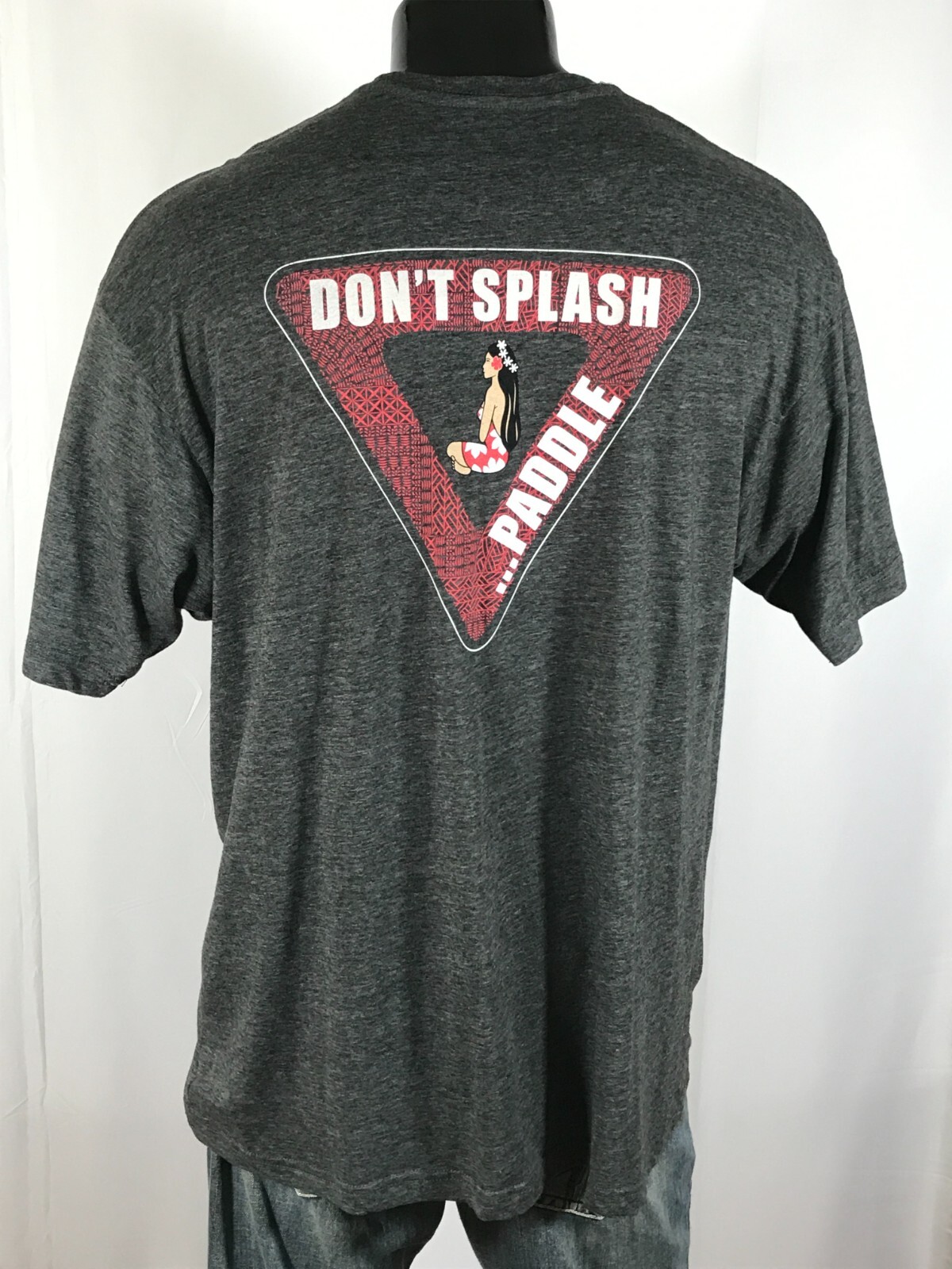 HINANO Tahiti SHIRT 2XL Dont Splash.. Paddle Gray 2-Sided RARE