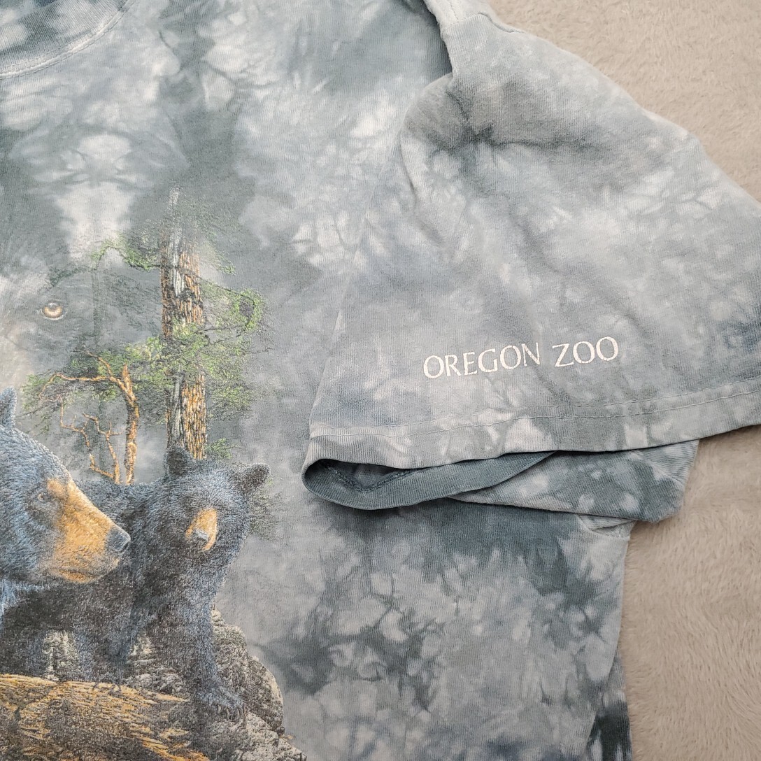 Vintage Oregon Zoo Black Bear Shirt Mens Large Multi Color Tie Dye Nature TEE