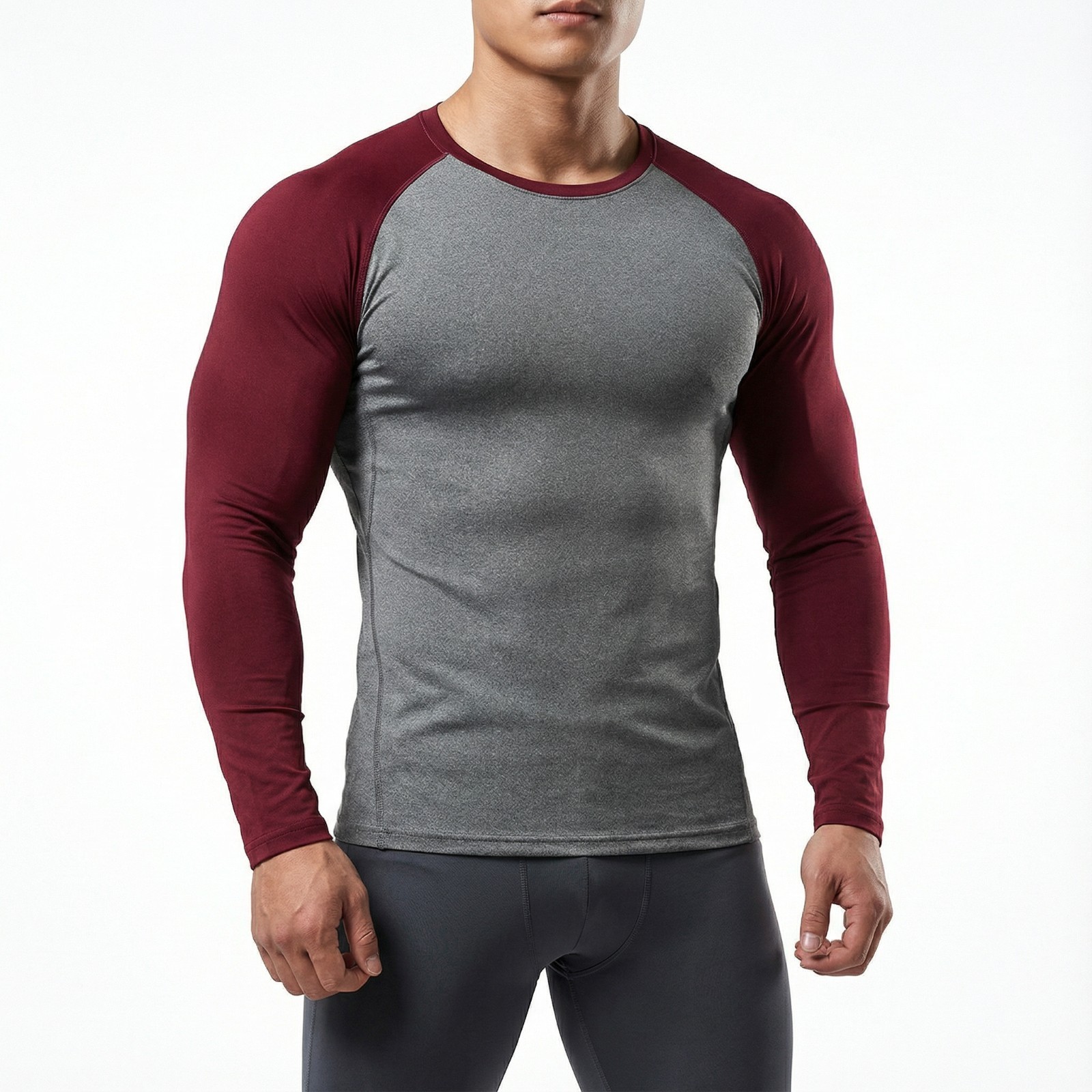 4 Colors Athletic Long Sleeve Compression Shirts Dry Fit Sports Gym Shirts