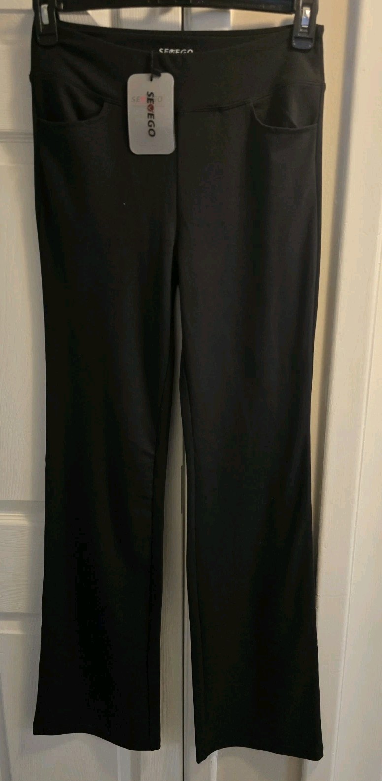 SEVEGO Women’s Wide Leg Yoga Pants Size Medium Tall 35″Inseam Front Back pockets