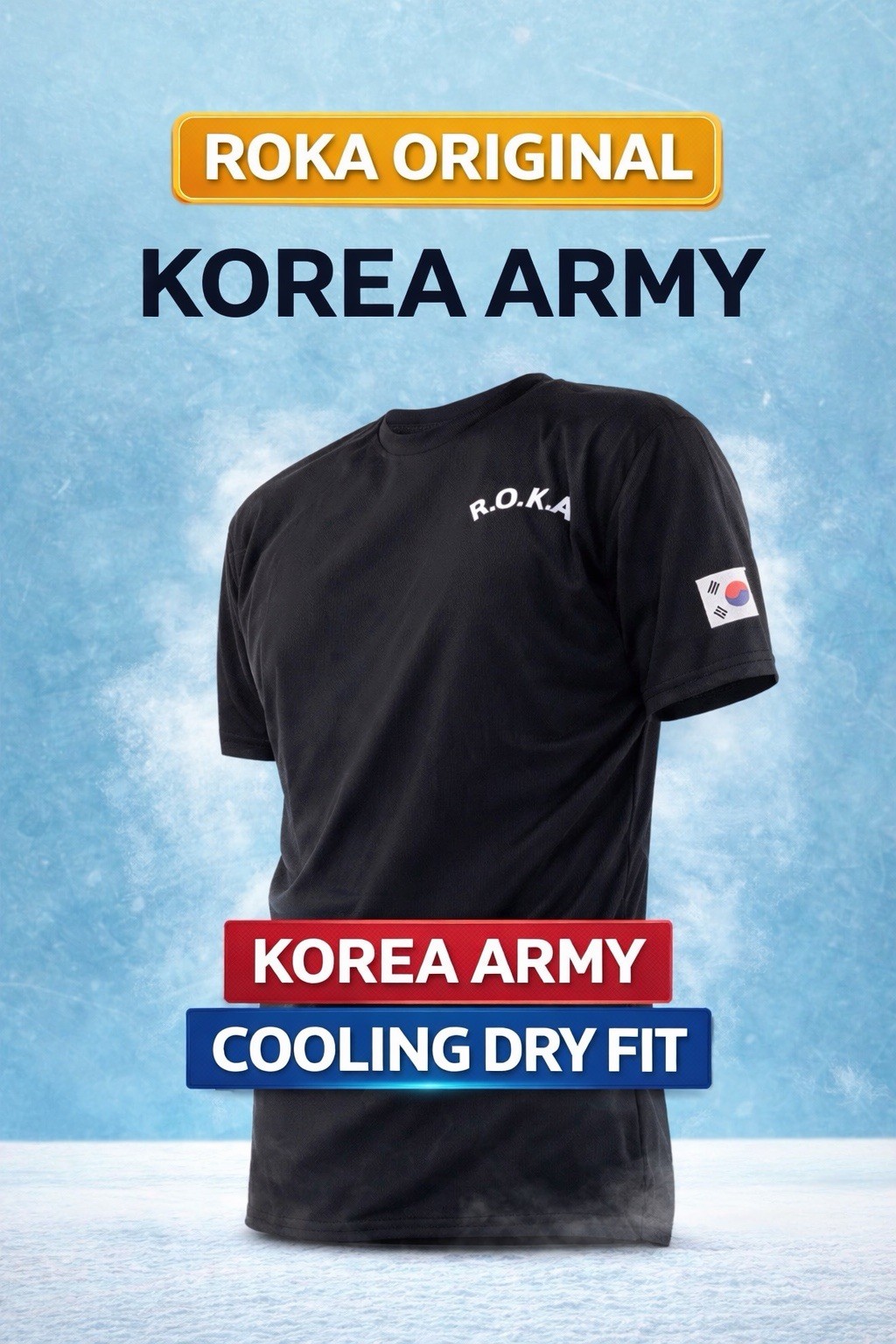 Korea Army ROKA Cooling T-Shirt Military Training Quick Dry Short Sleeve Tee