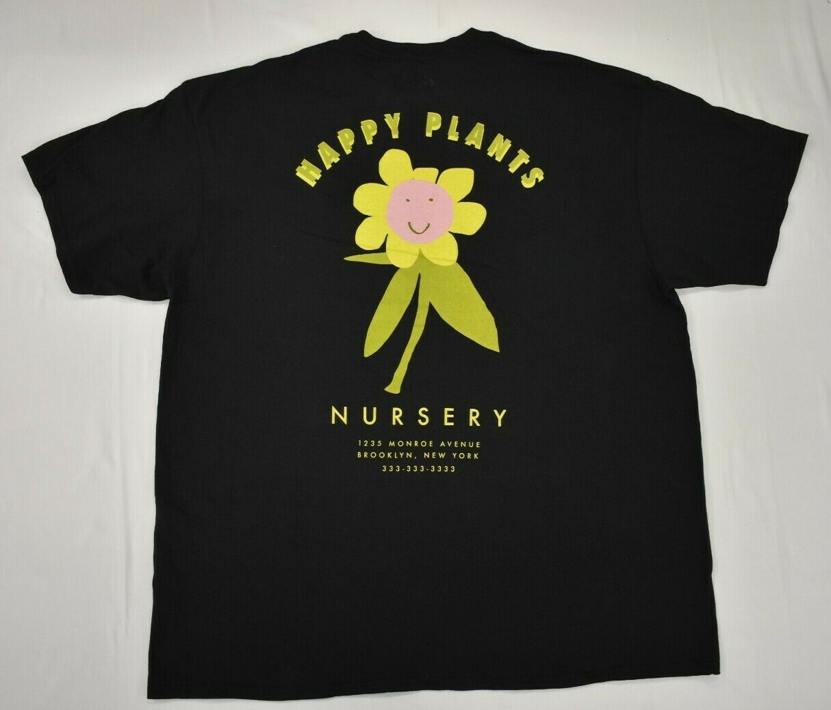 A-Lab Mens Happy Plants Nursery Black T-Shirt New S, M, L, XL, 2XL
