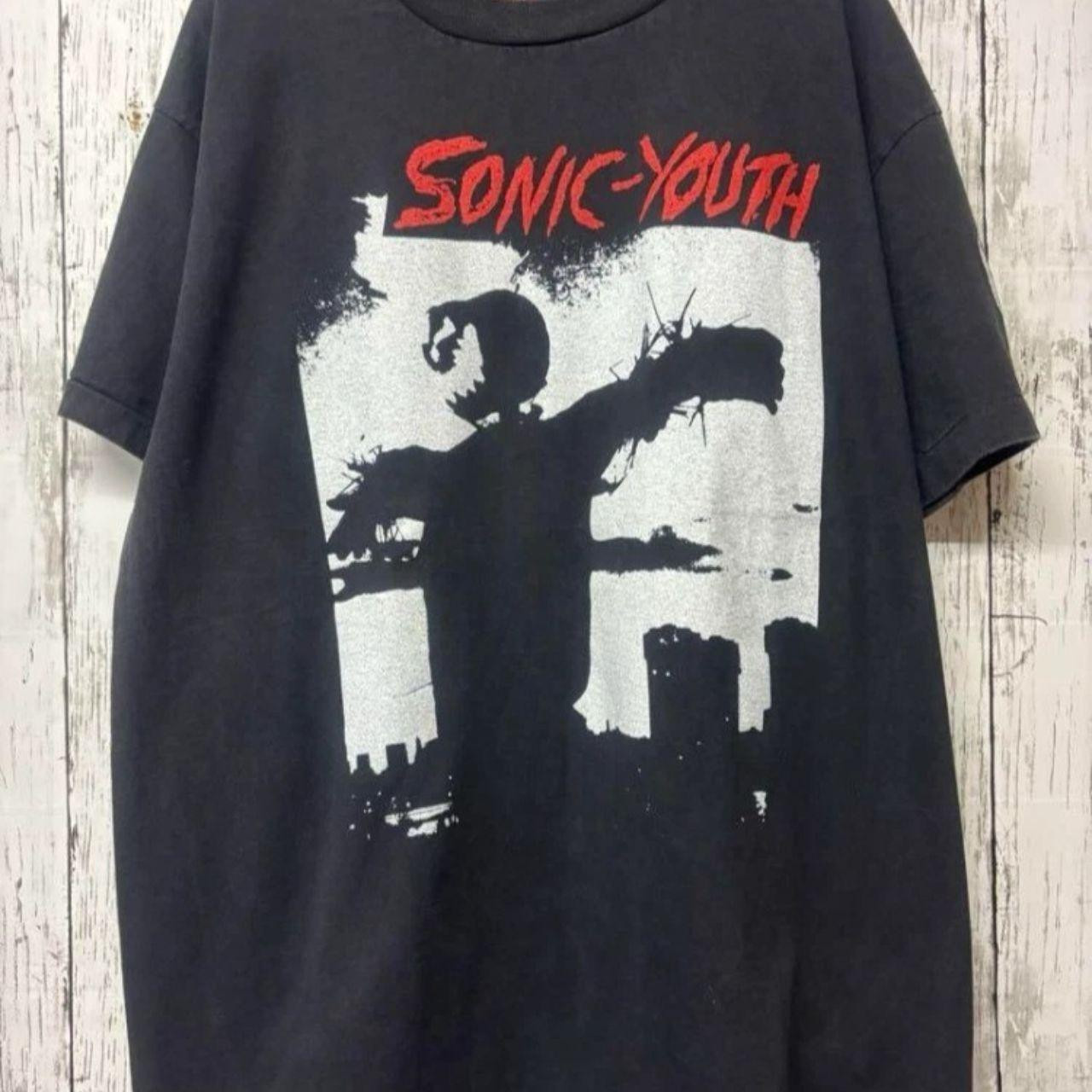Sonic Youth Band Tshirt Retro Style Black Cotton Tshirt