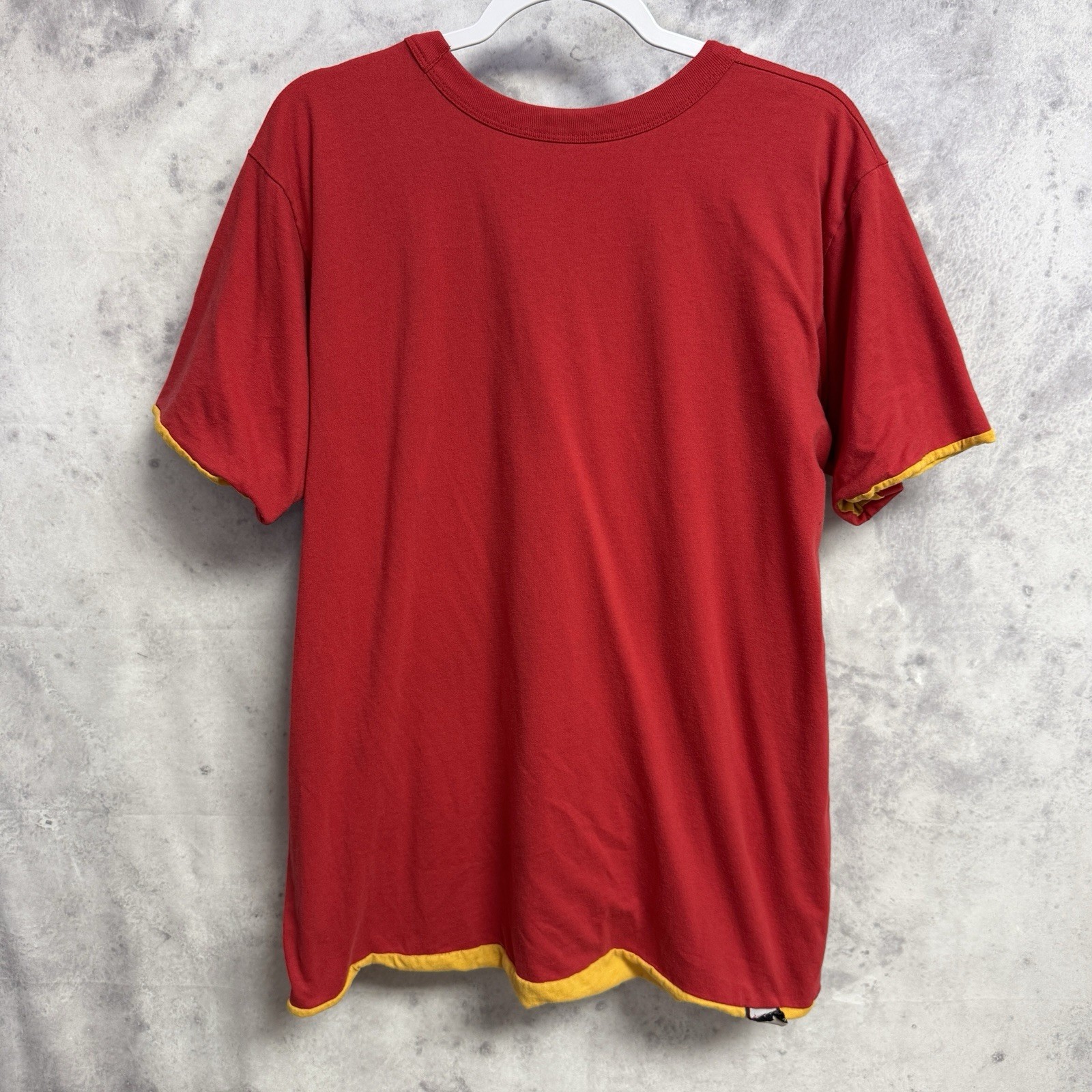Vintage 90s Double Face Phys Ed T Shirt Mens XL Red/Yellow USA