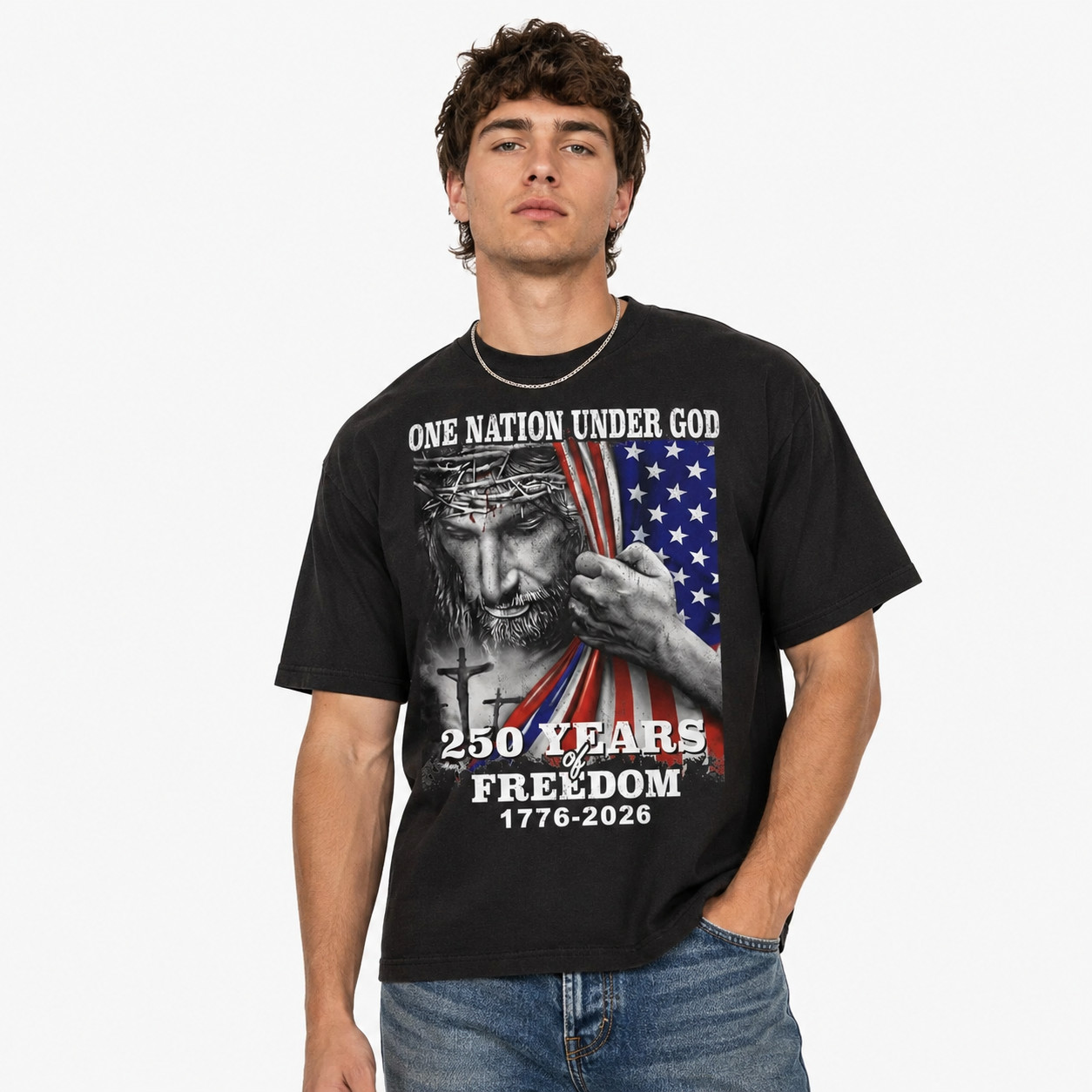 One Nation Under God USA 250th Anniversary T-Shirt 250 Years of Freedom