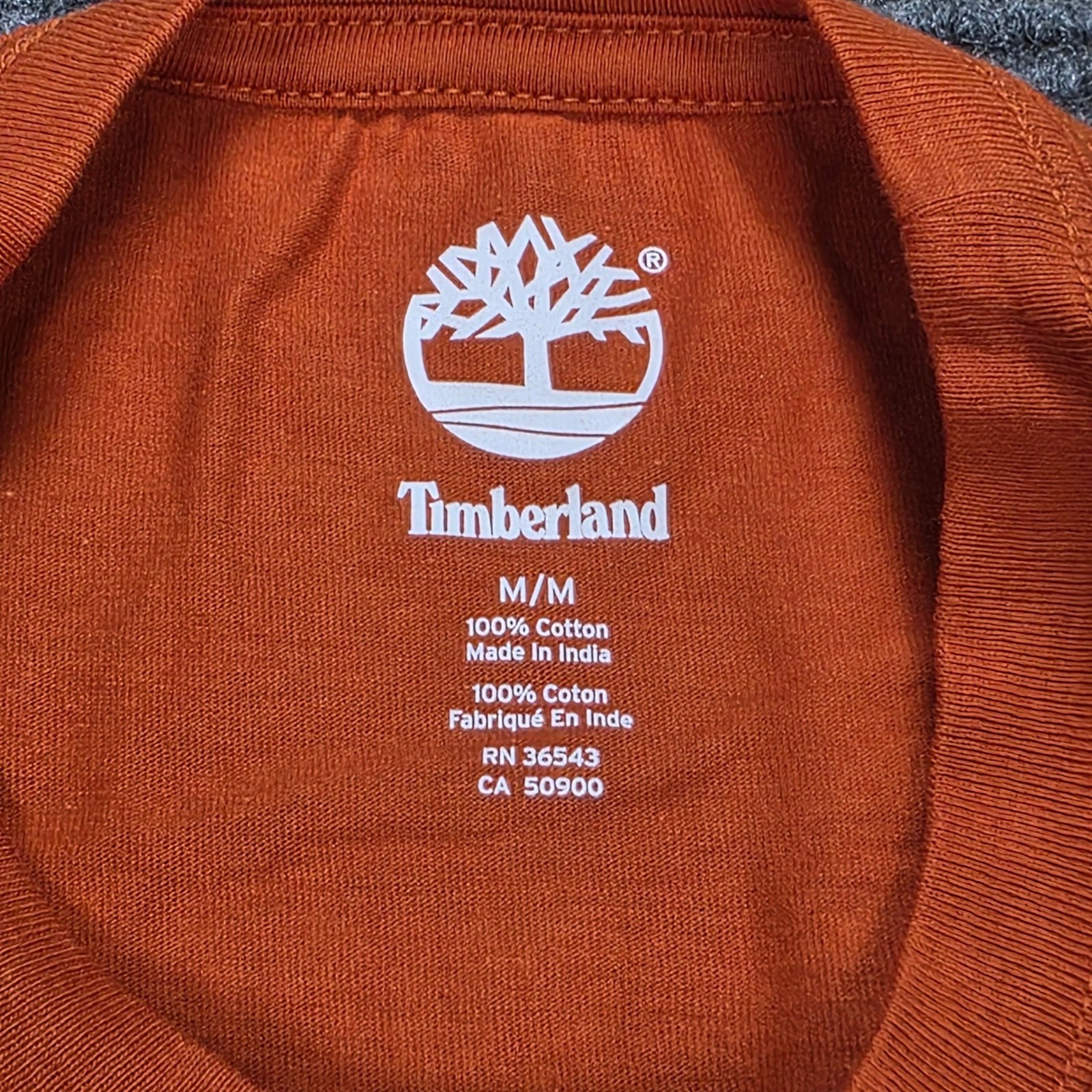 Timberland Rugged & Durable Graphic T-Shirt Men’s Size M Orange Short Sleeve NWT