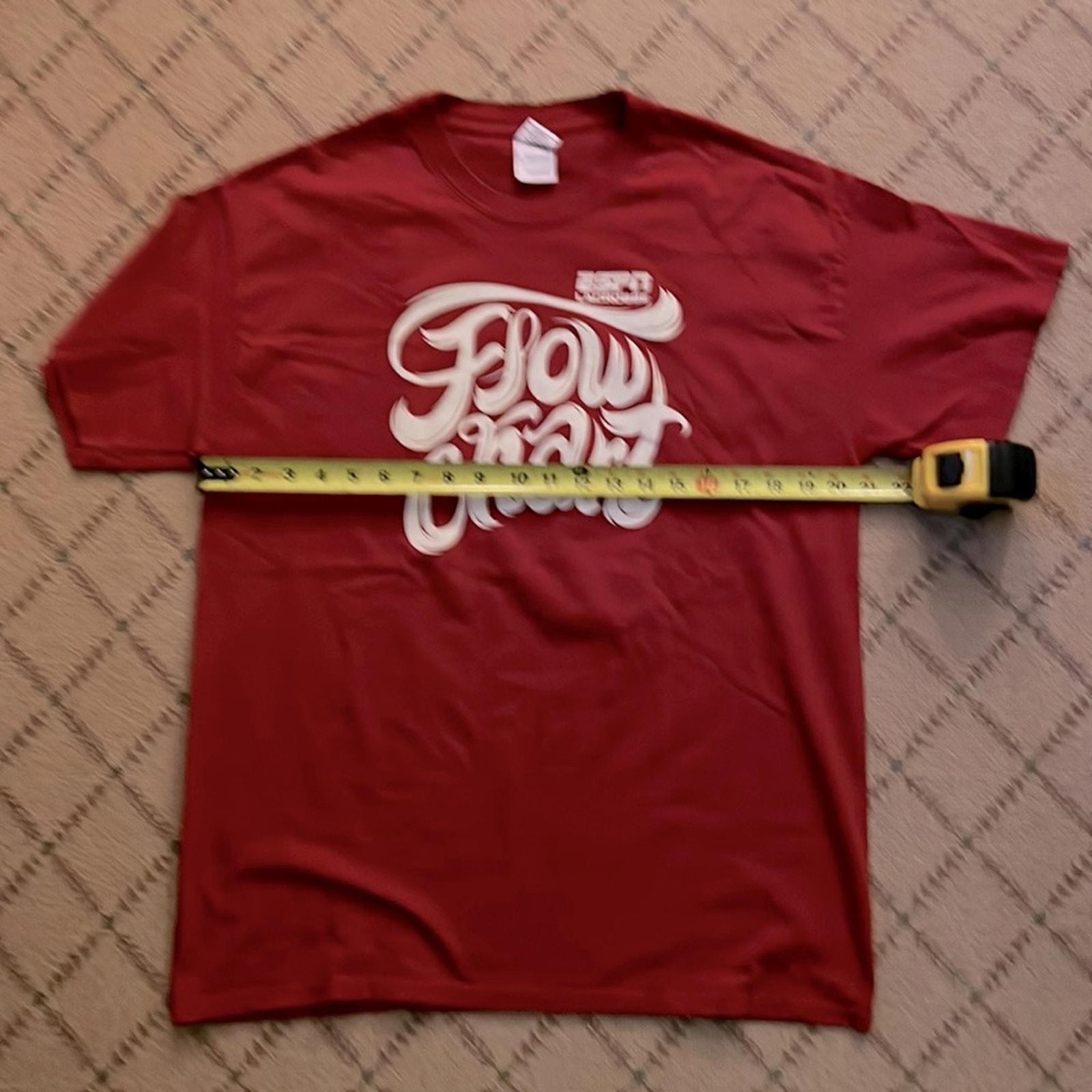 ESPN Lacrosse vintage deep red Flow Chart t-Shirt NWOT L