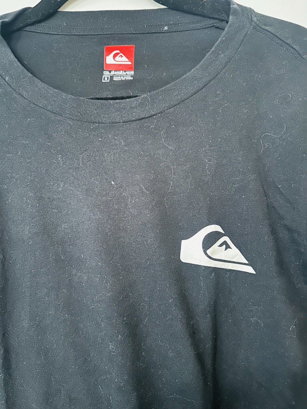 Quiksilver Men’s Black Graphic Logo Print Crew Neck Short Sleeve T-Shirt S